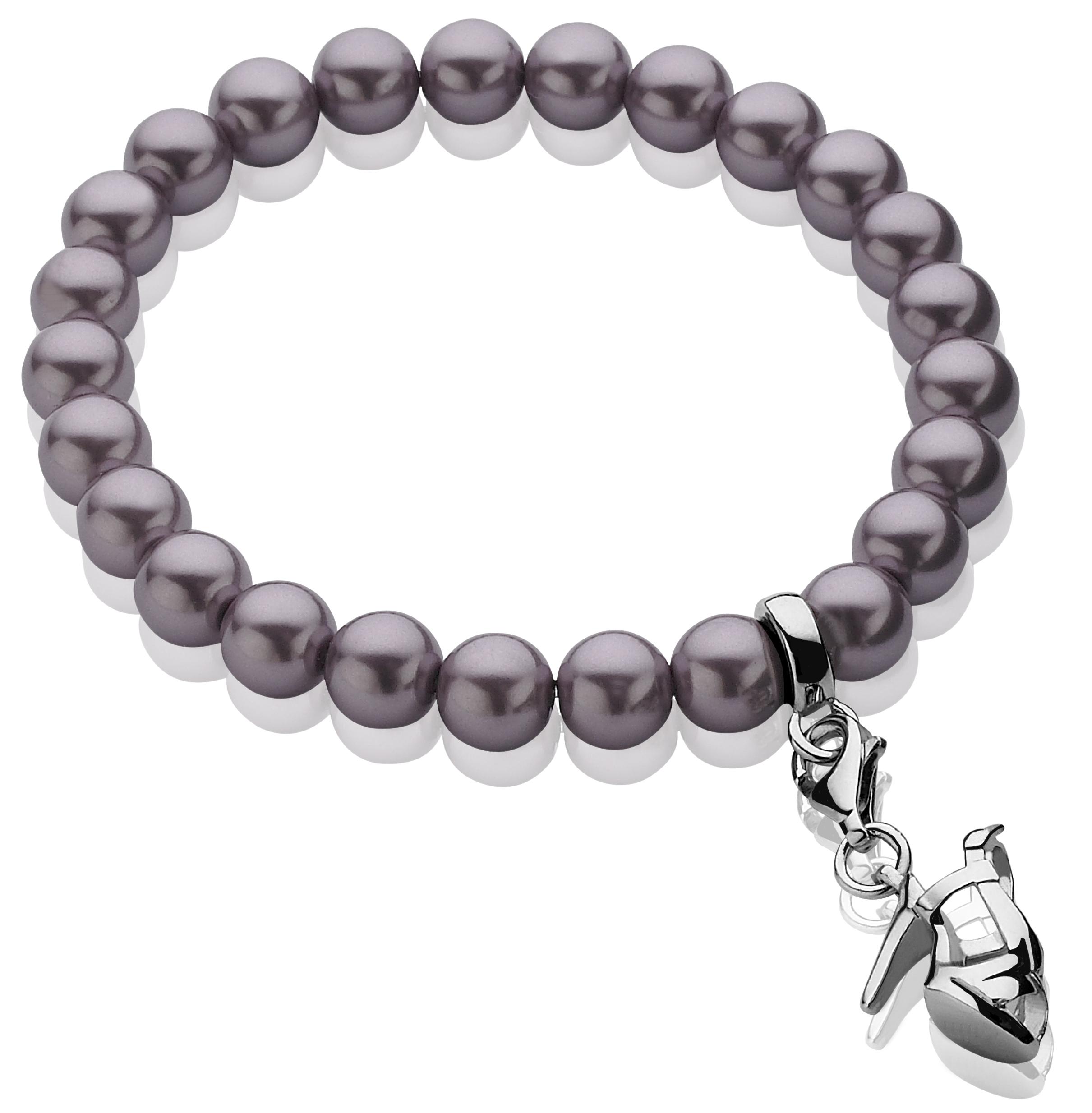 Zinzi Charms rek-armband one-size paarse parels CH-A20P 
