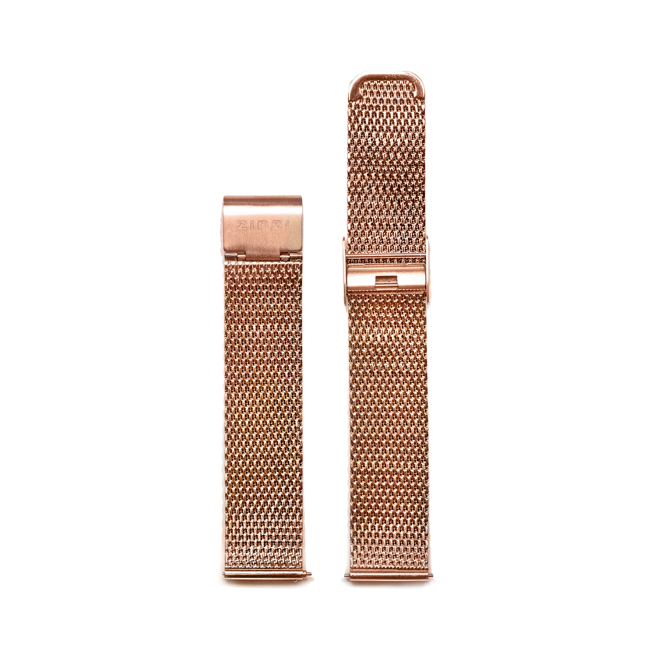 ZINZI stalen mesh horlogeband roségoudkleurig 18mm RETBAND2