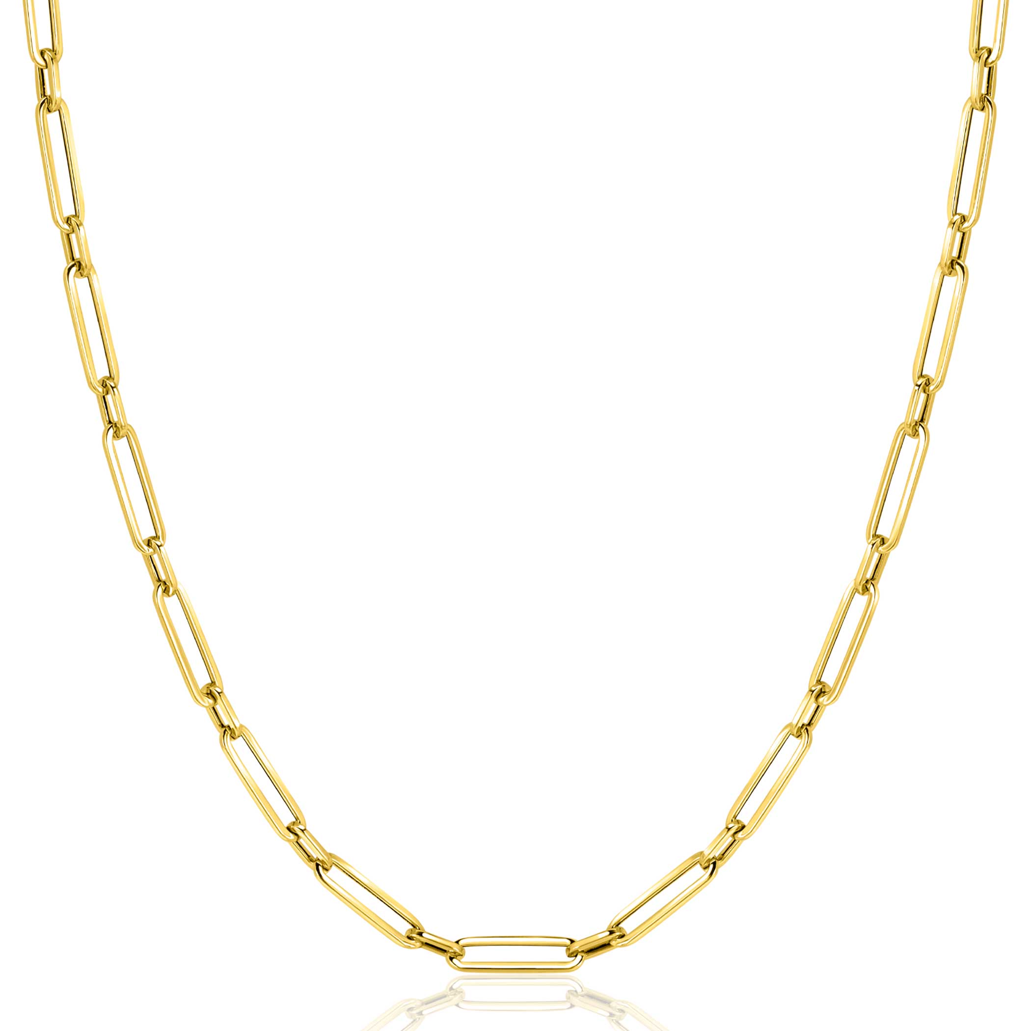 ZINZI Gold 14 krt gouden closed for ever schakelketting met tussenoog (3mm breed) 45cm ZGC470
