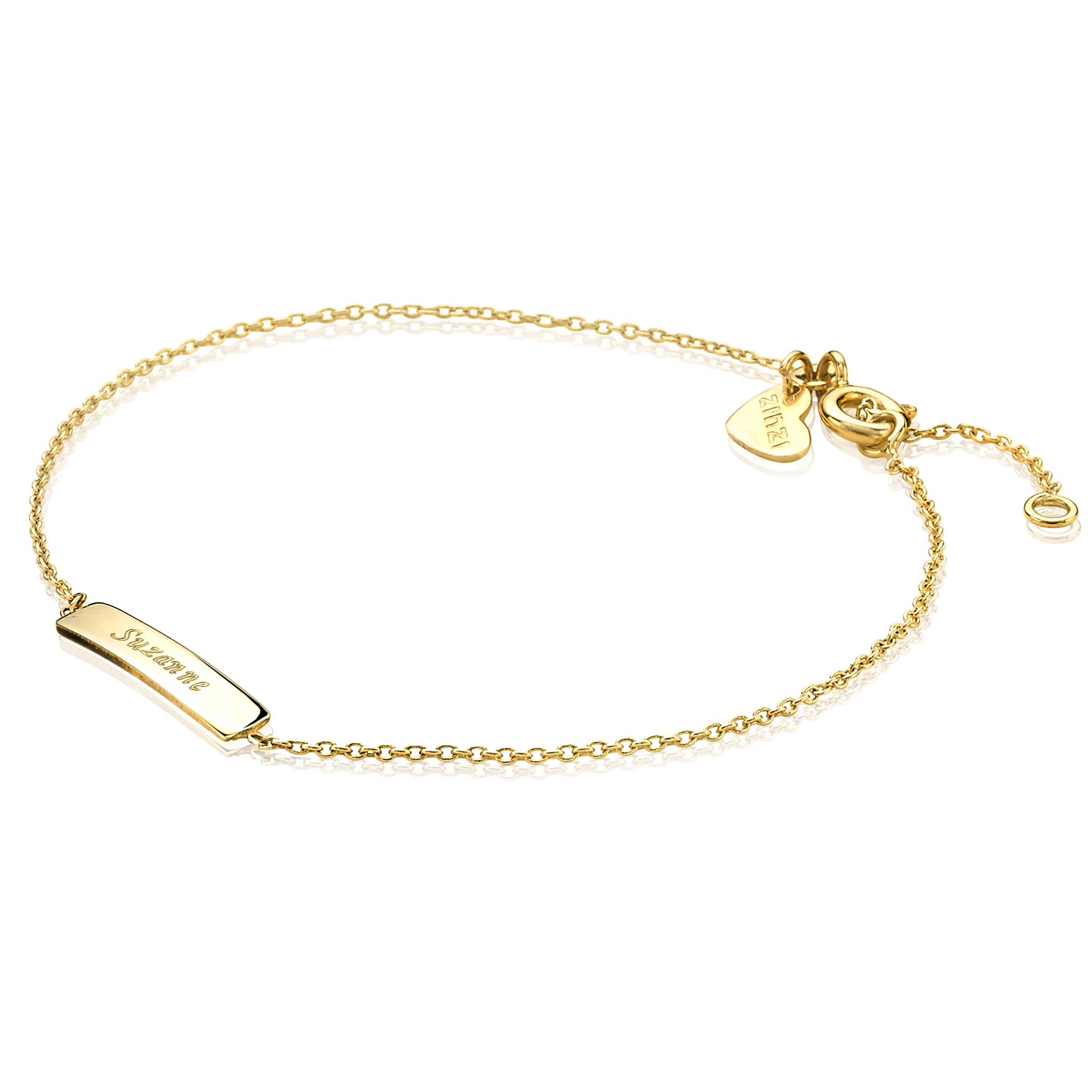 ZINZI Gold 14 karaat gouden armband plaatje glad ZGA176