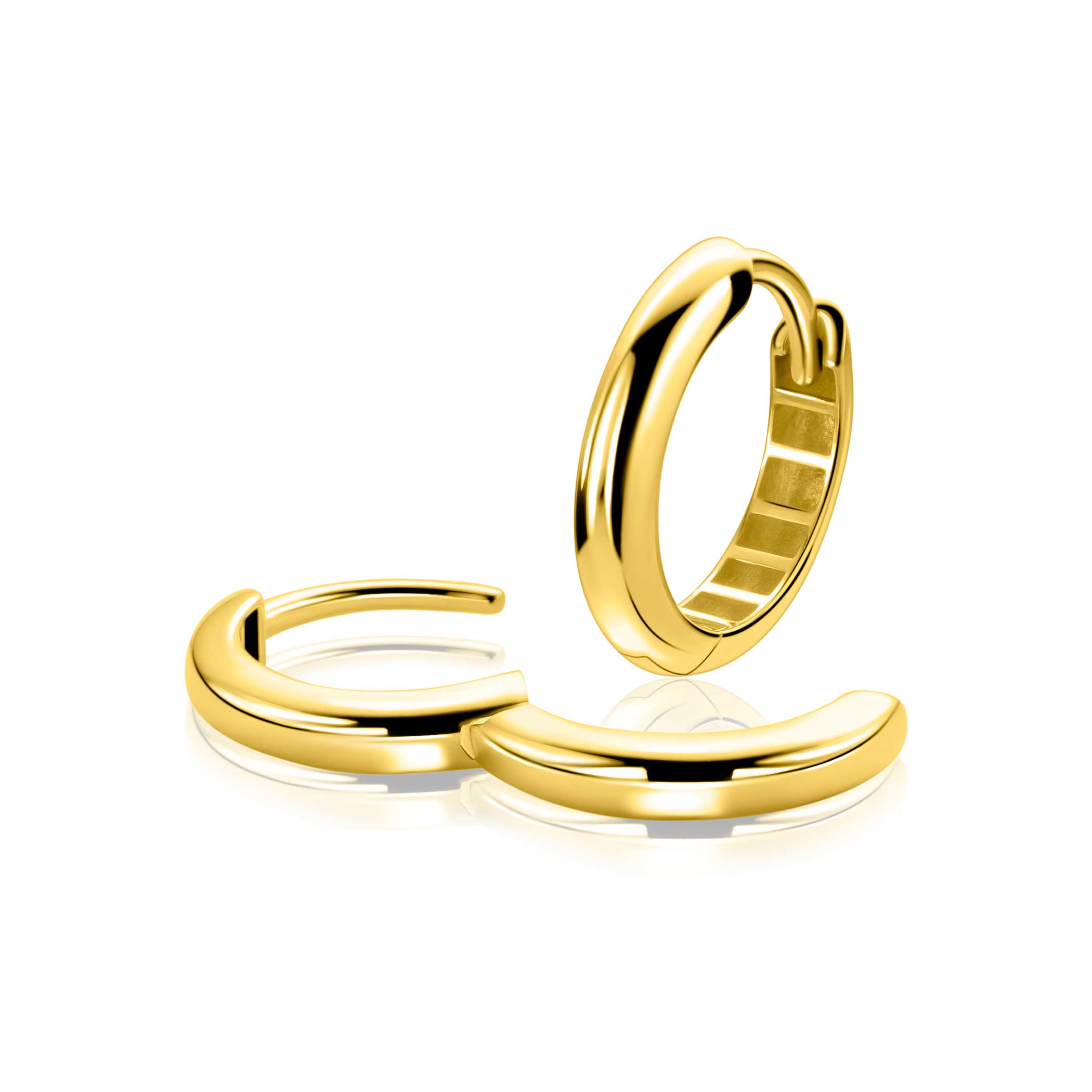 14,5mm ZINZI Gold 14 krt gouden oorringen met luxe klapsluiting 3mm brede buis ZGO568