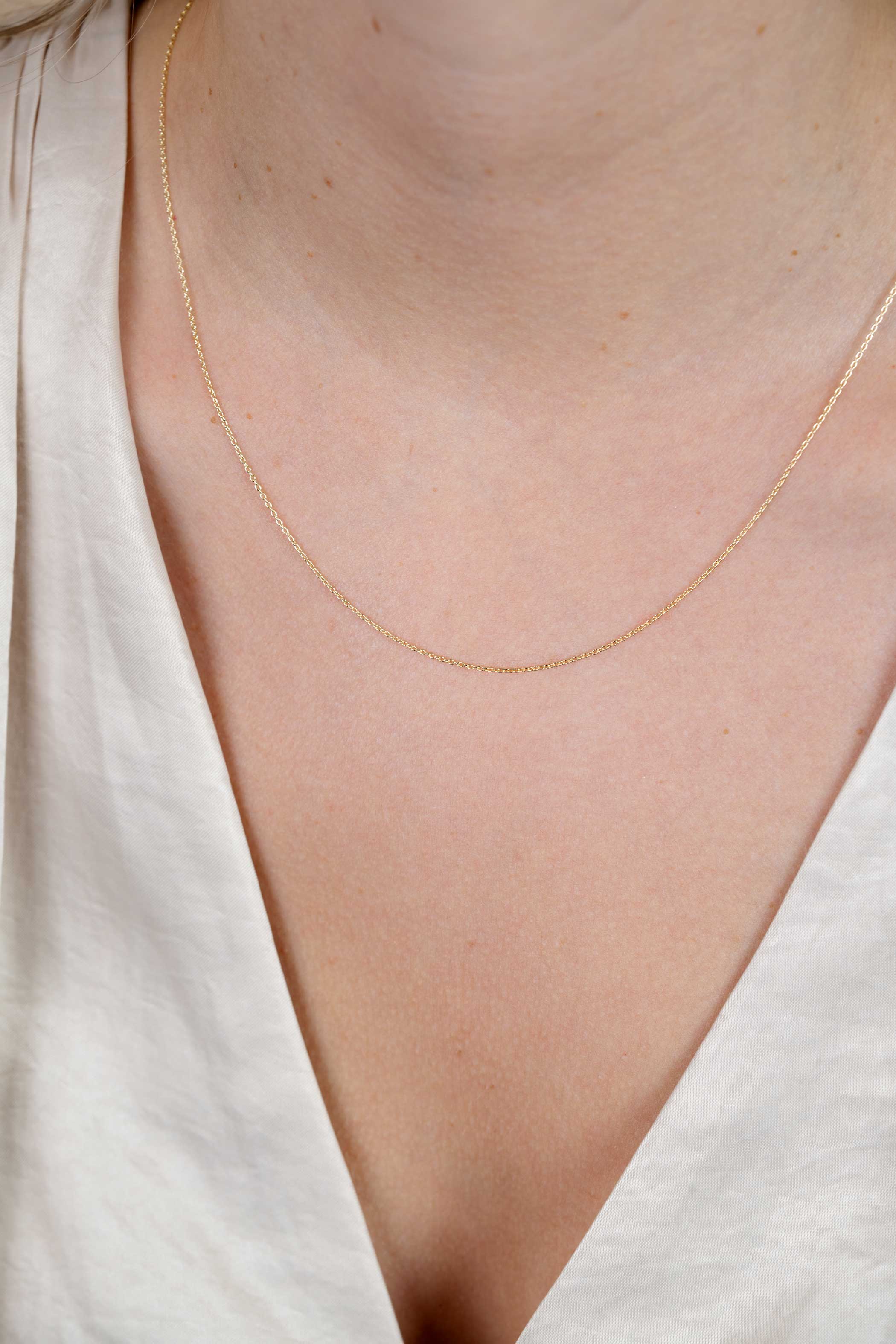 45cm ZINZI Gold 14 krt anker ketting 0,9mm breed, ideaal om je hanger aan te bevestigen ZGLA45-09