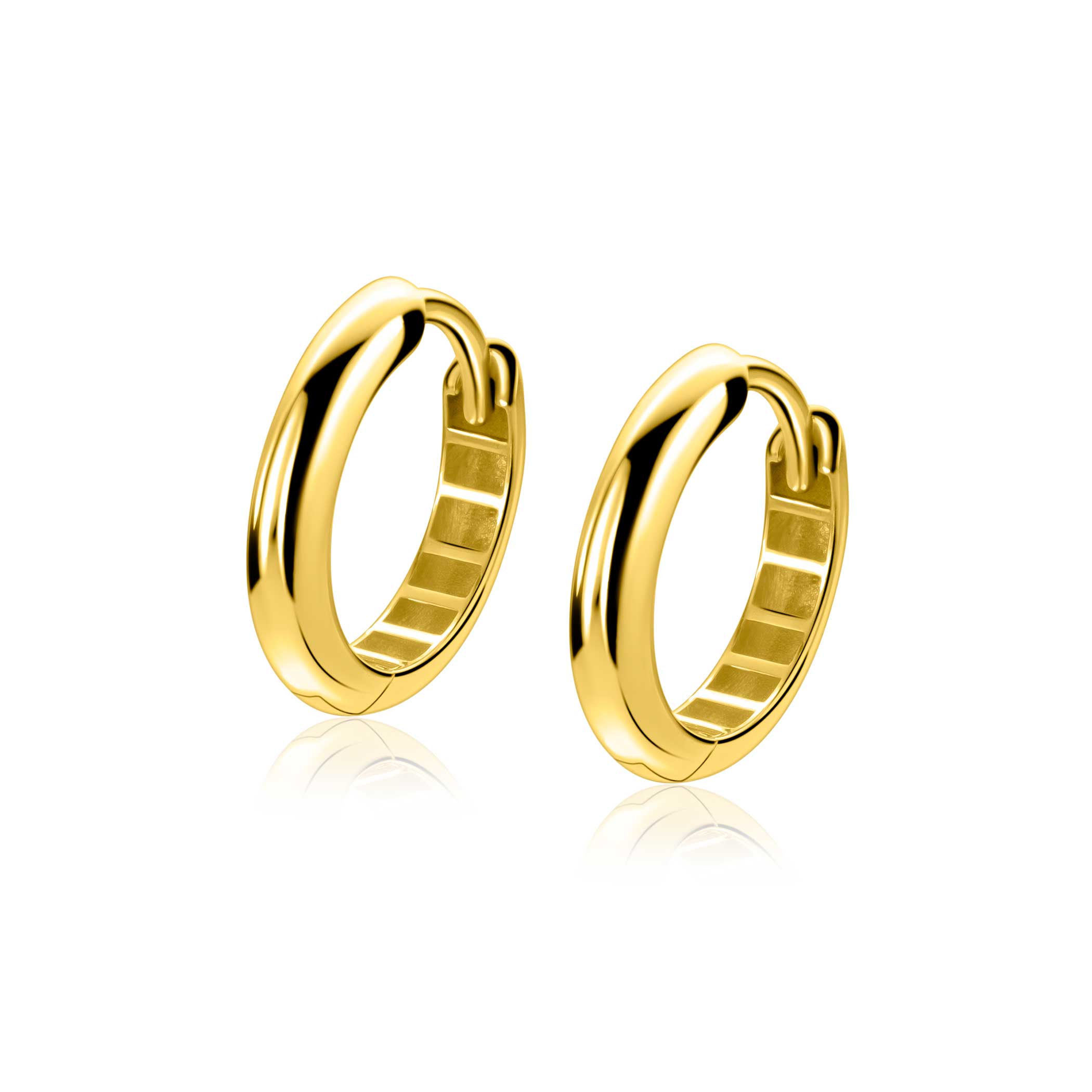 14,5mm ZINZI Gold 14 krt gouden oorringen met luxe klapsluiting 3mm brede buis ZGO568