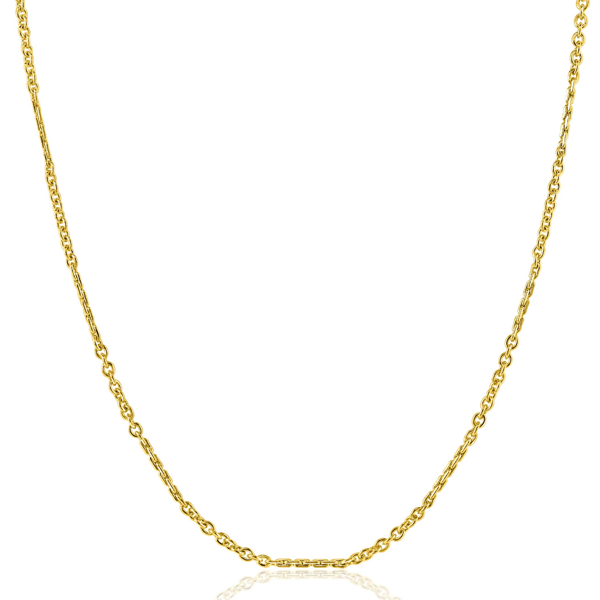 ZINZI Gold 14 karaat gouden massieve ketting met bewerkte gedraaide staafjes en fijne jasseron schakels 2mm breed 41-43cm ZGC500
