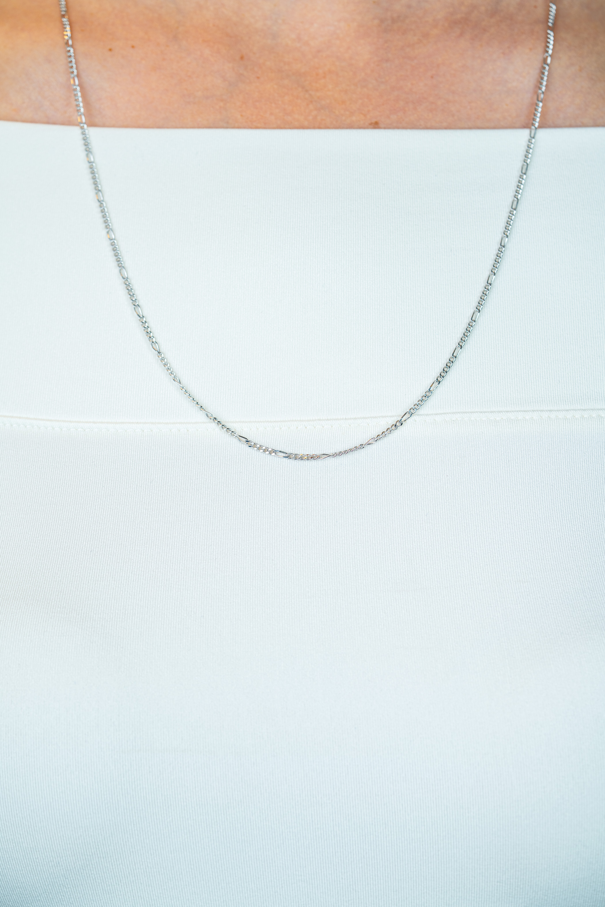 70cm ZINZI zilveren figaro ketting ZILC-F70
