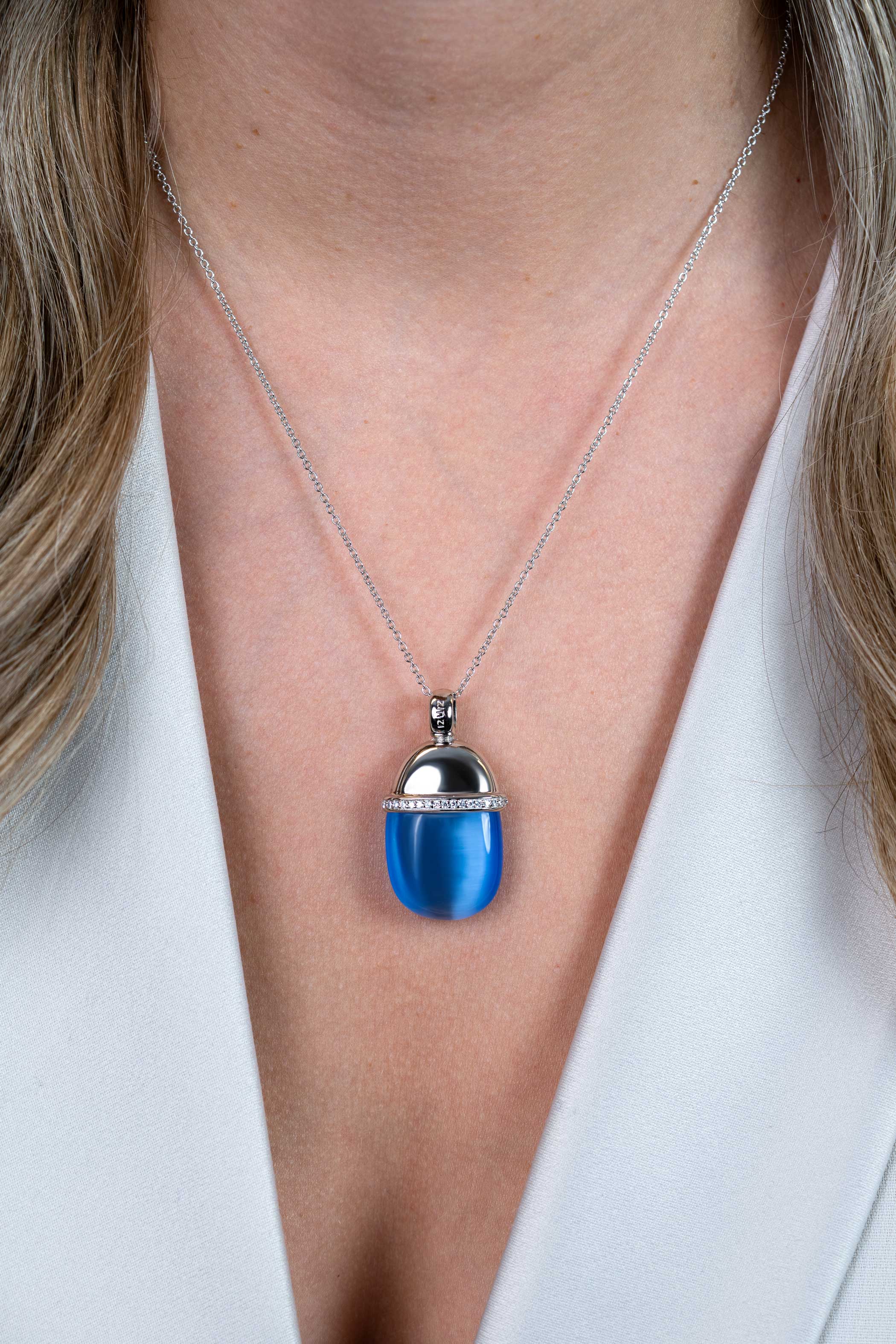 Zinzi zilveren hanger blauw ZIH794B