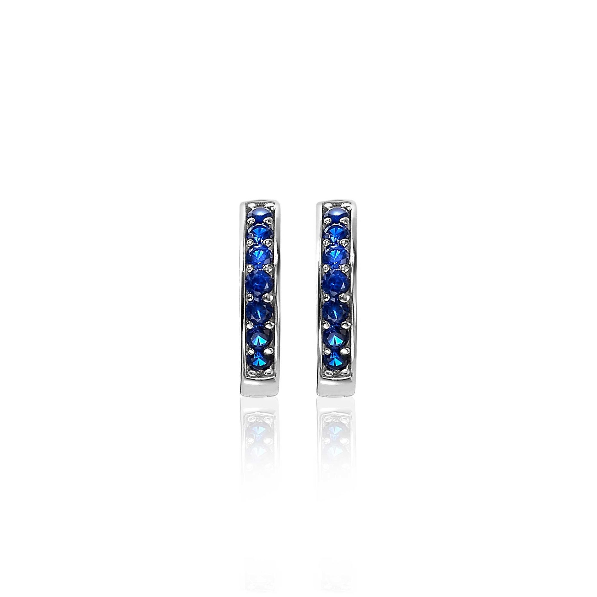 Zinzi zilveren oorringen 15 x 3mm donkerblauw ZIO191DB