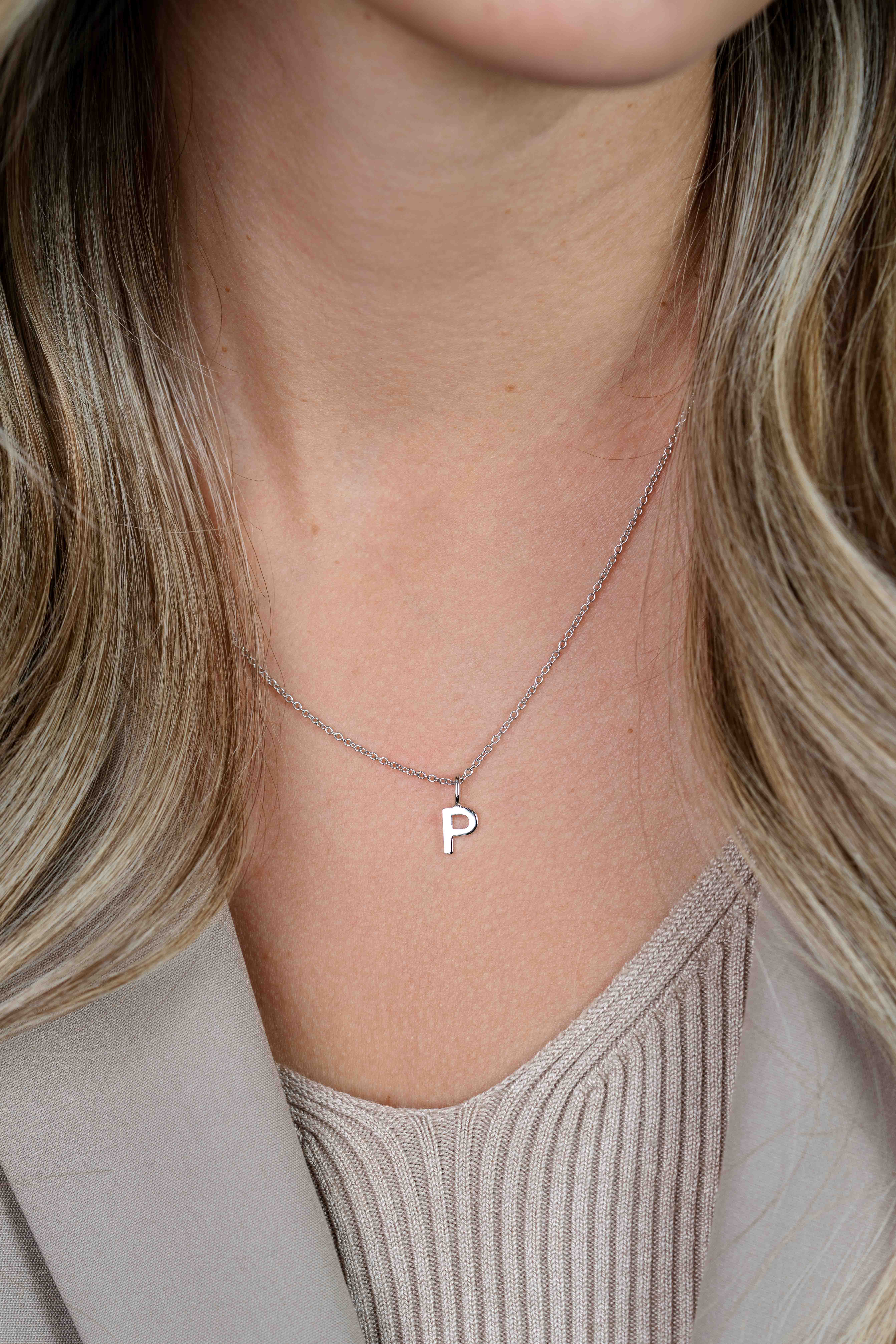 ZINZI zilveren letter hanger P ZIH2140P