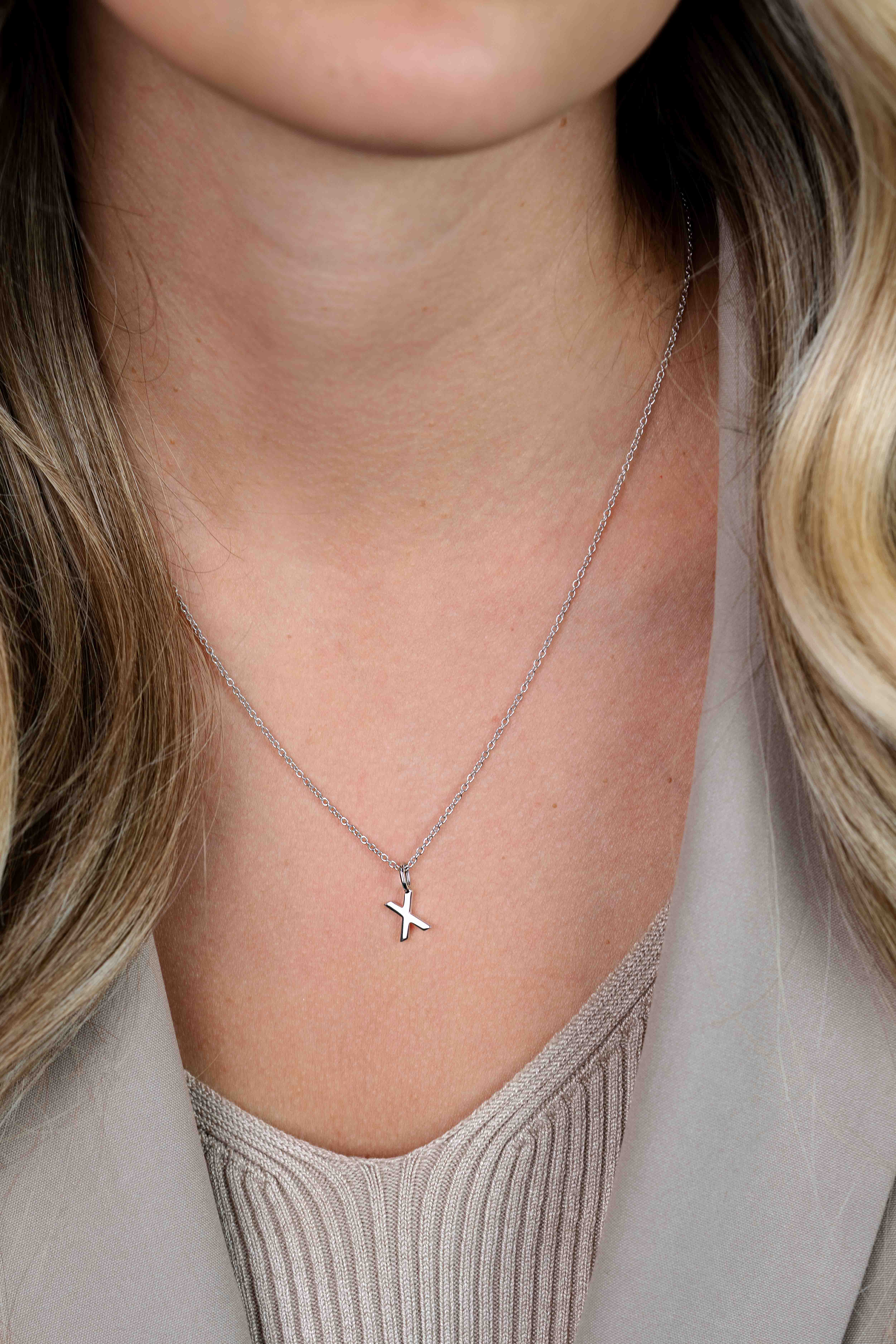 ZINZI zilveren letter hanger X ZIH2140X