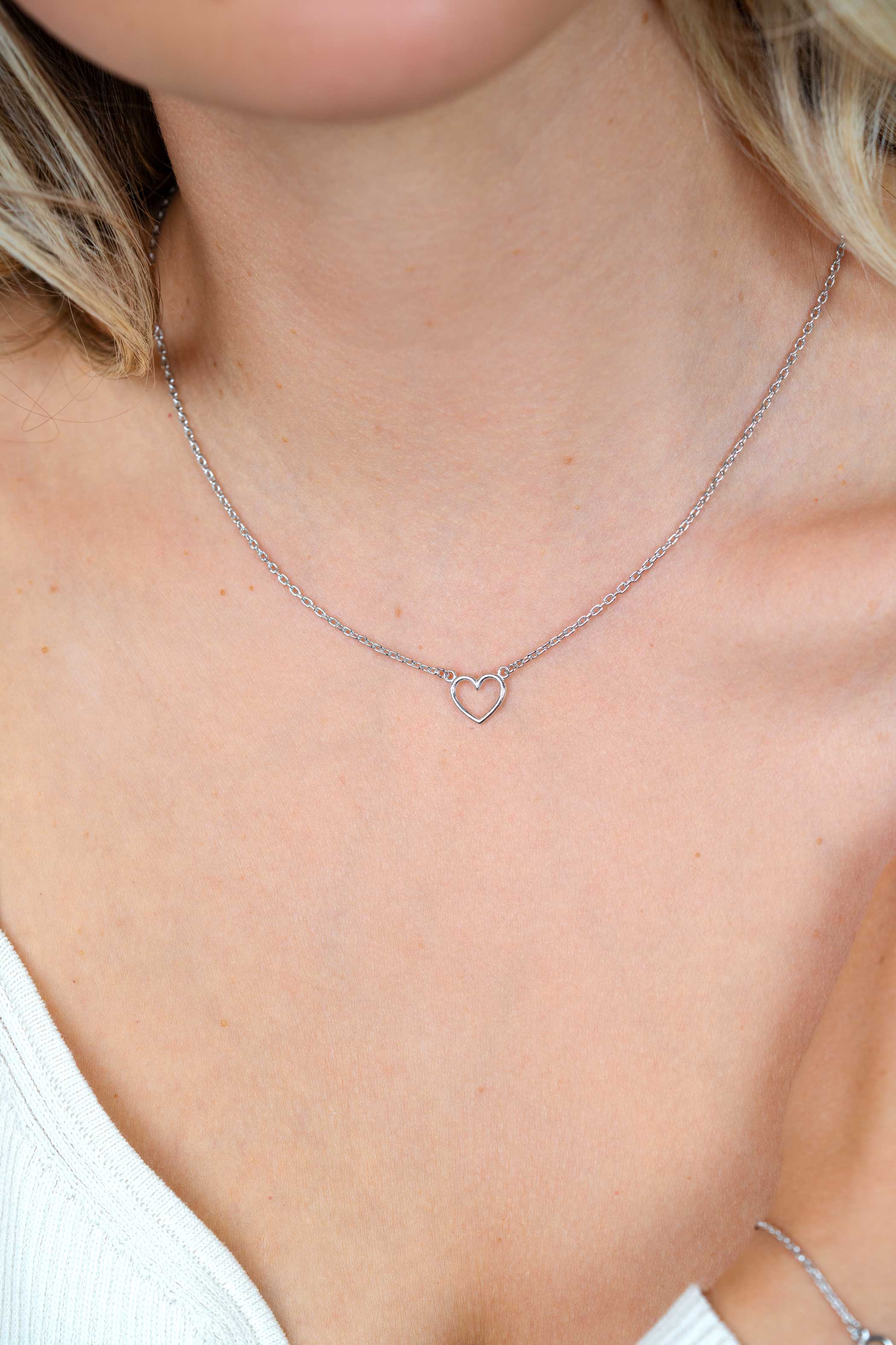 ZINZI zilveren ketting open hartje 40-43cm ZIC1420