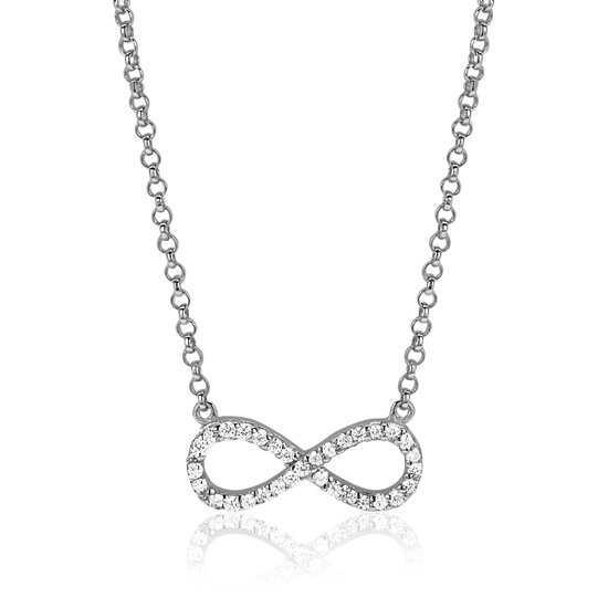 Zinzi zilveren ketting Infinity wit 42-45cm ZIC1065