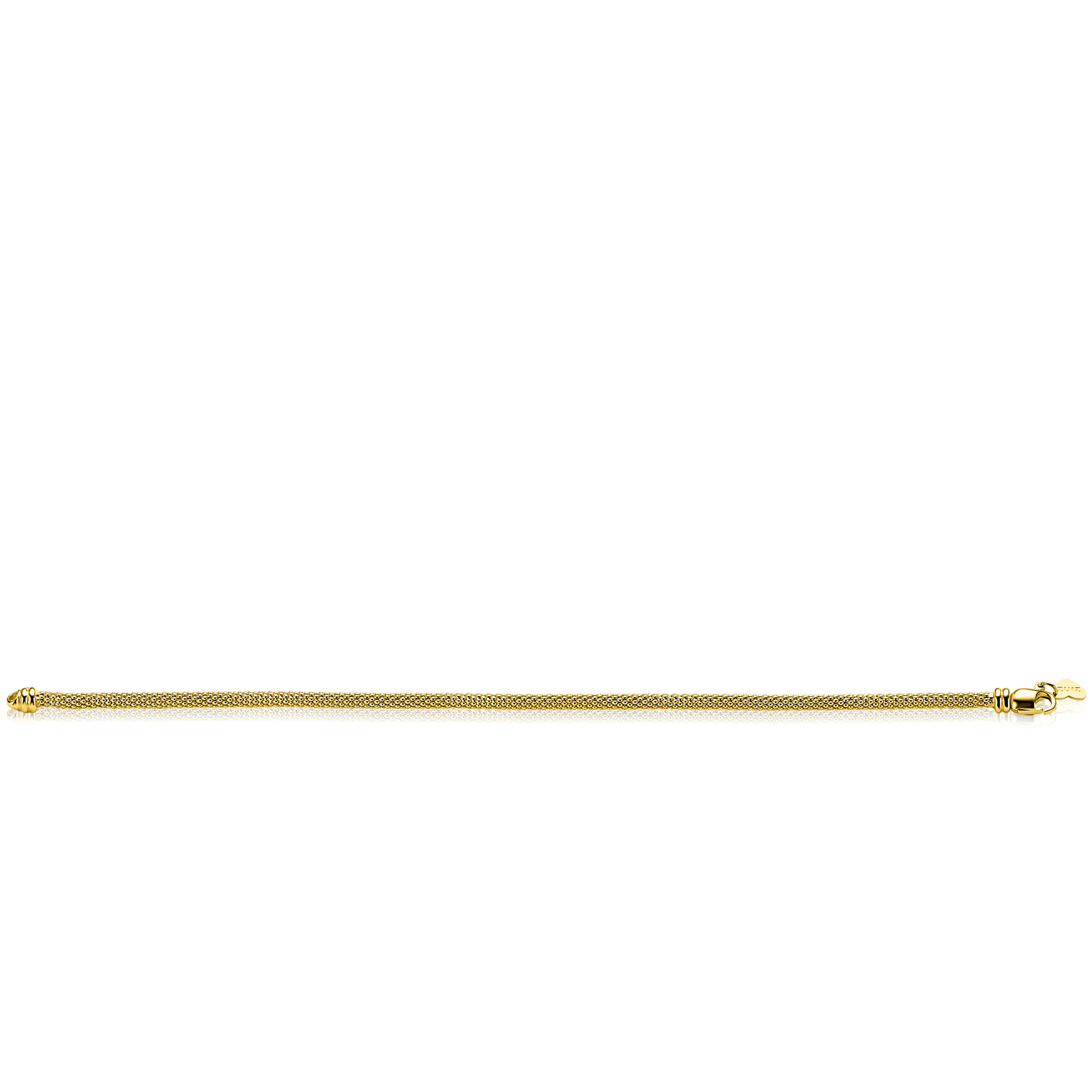 ZINZI gold plated zilveren popcorn armband 3mm breed 19cm ZIA2765G
