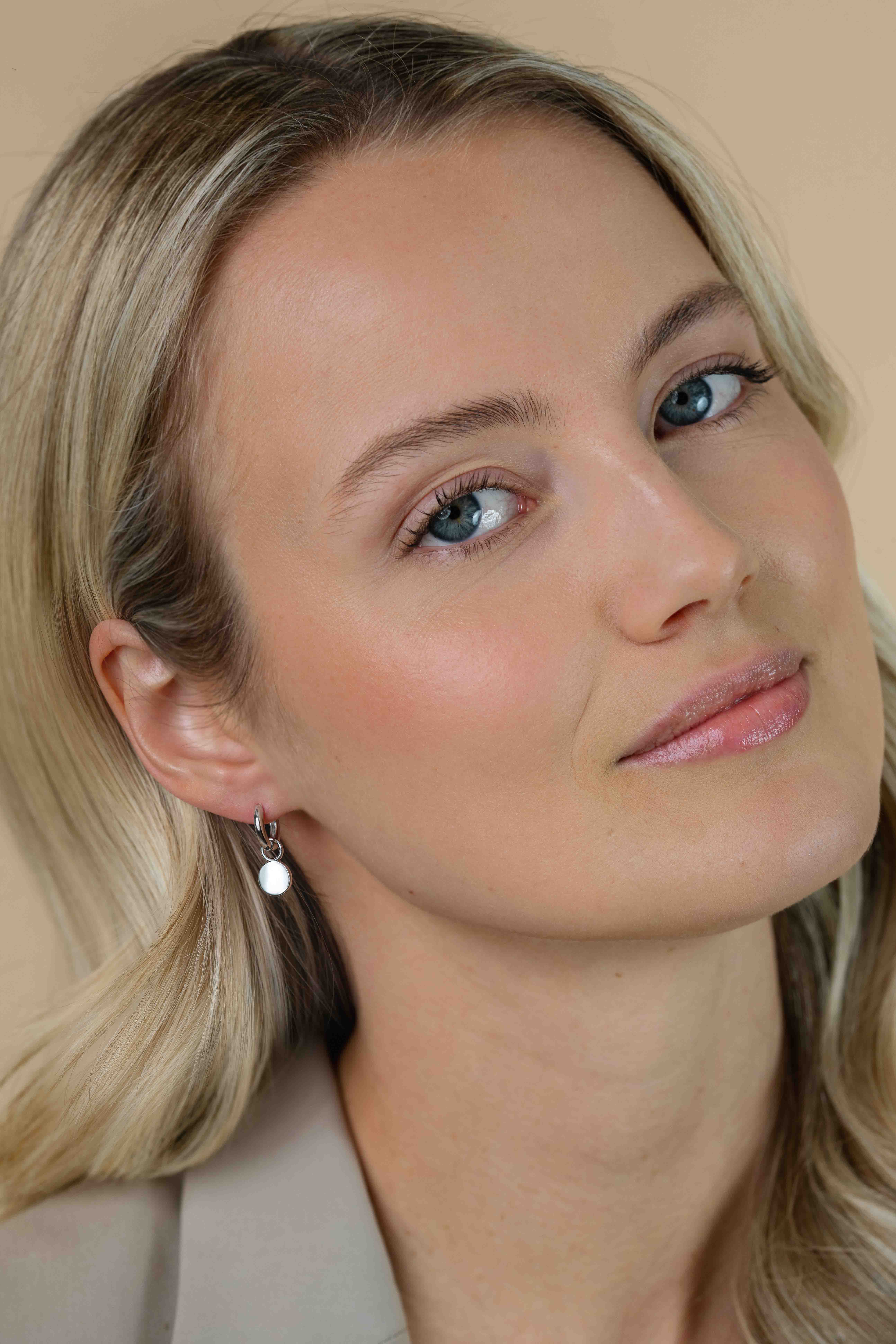 ZINZI zilveren oorbedels rond 8mm ZICH2345 (zonder oorringen)