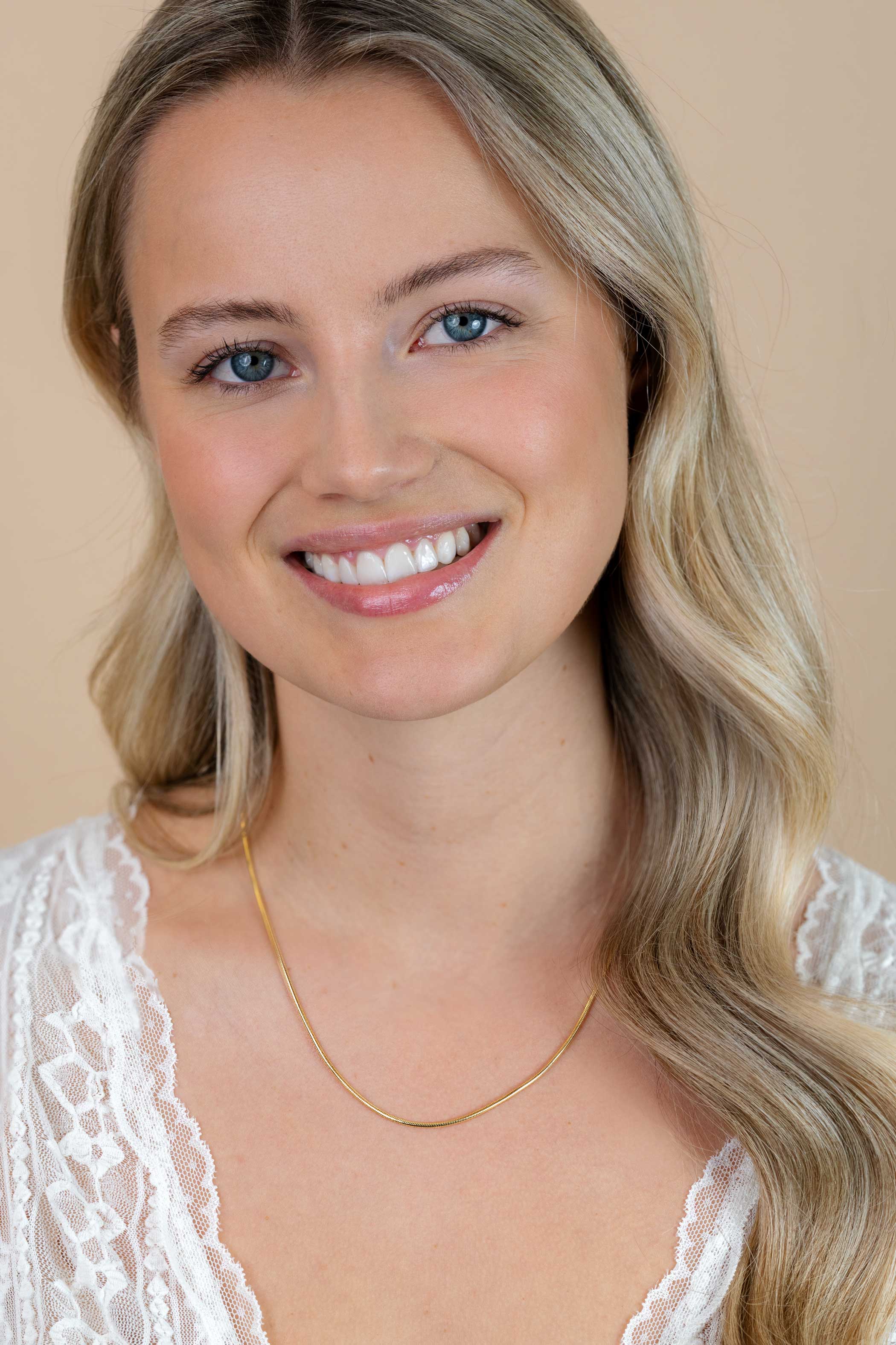 45cm Zinzi goldplated zilveren slangen collier 1,5mm breed ZISL15-45G