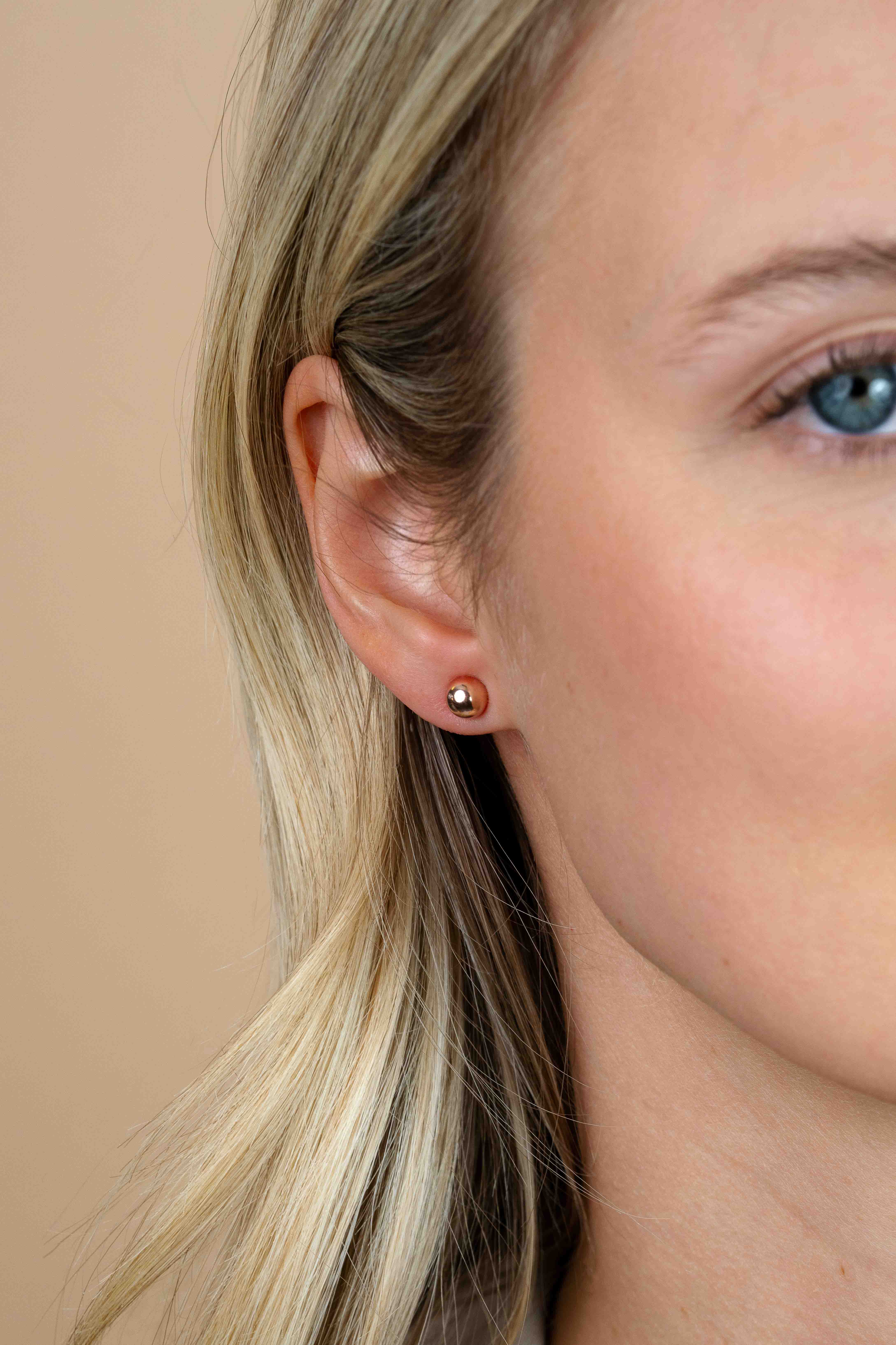 ZINZI zilveren oorstekers rosé verguld glad bol 5mm ZIO807R