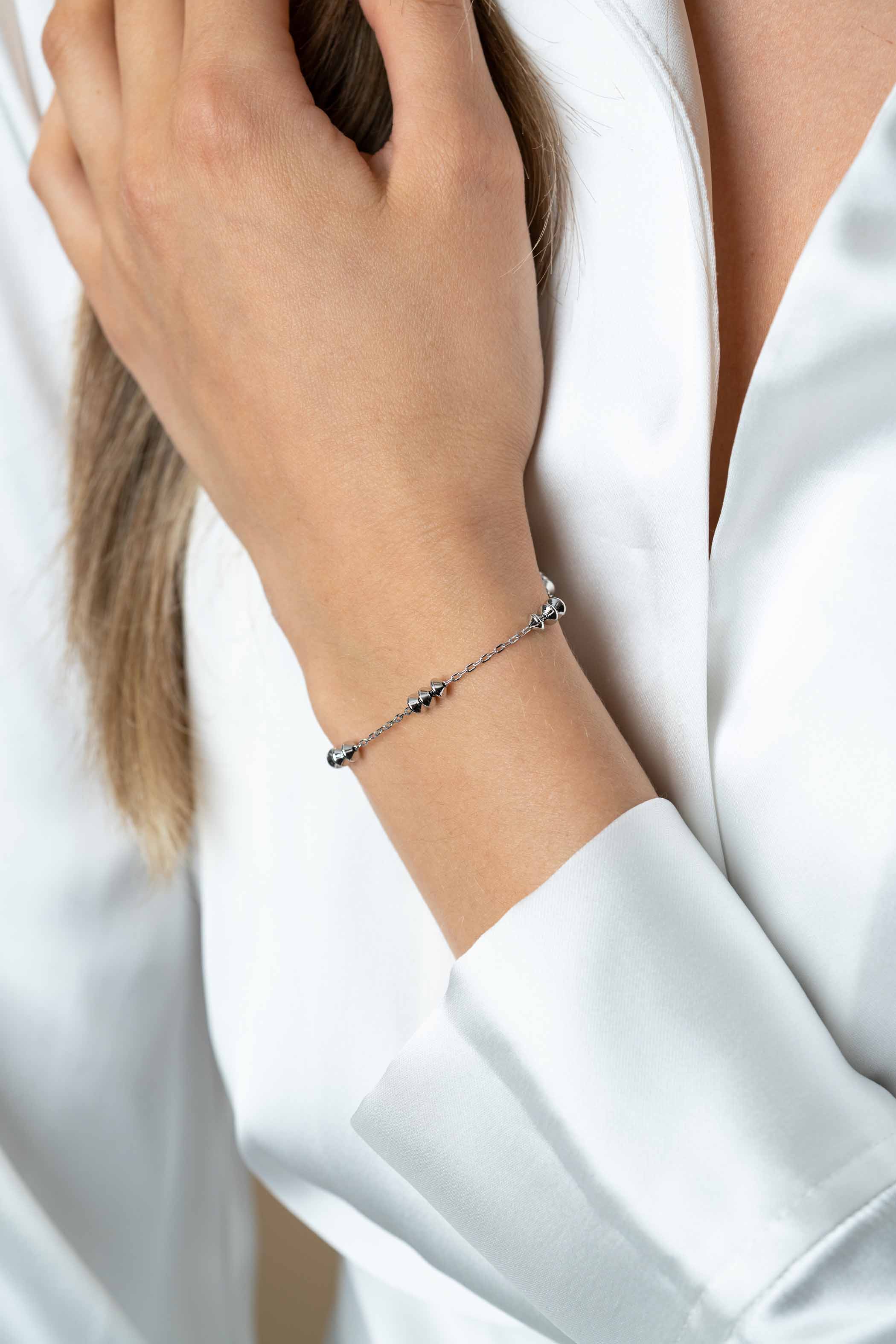 ZINZI zilveren fantasie armband met ankerschakels en tol-vormige elementen 16,5-19,5cm ZIA2537