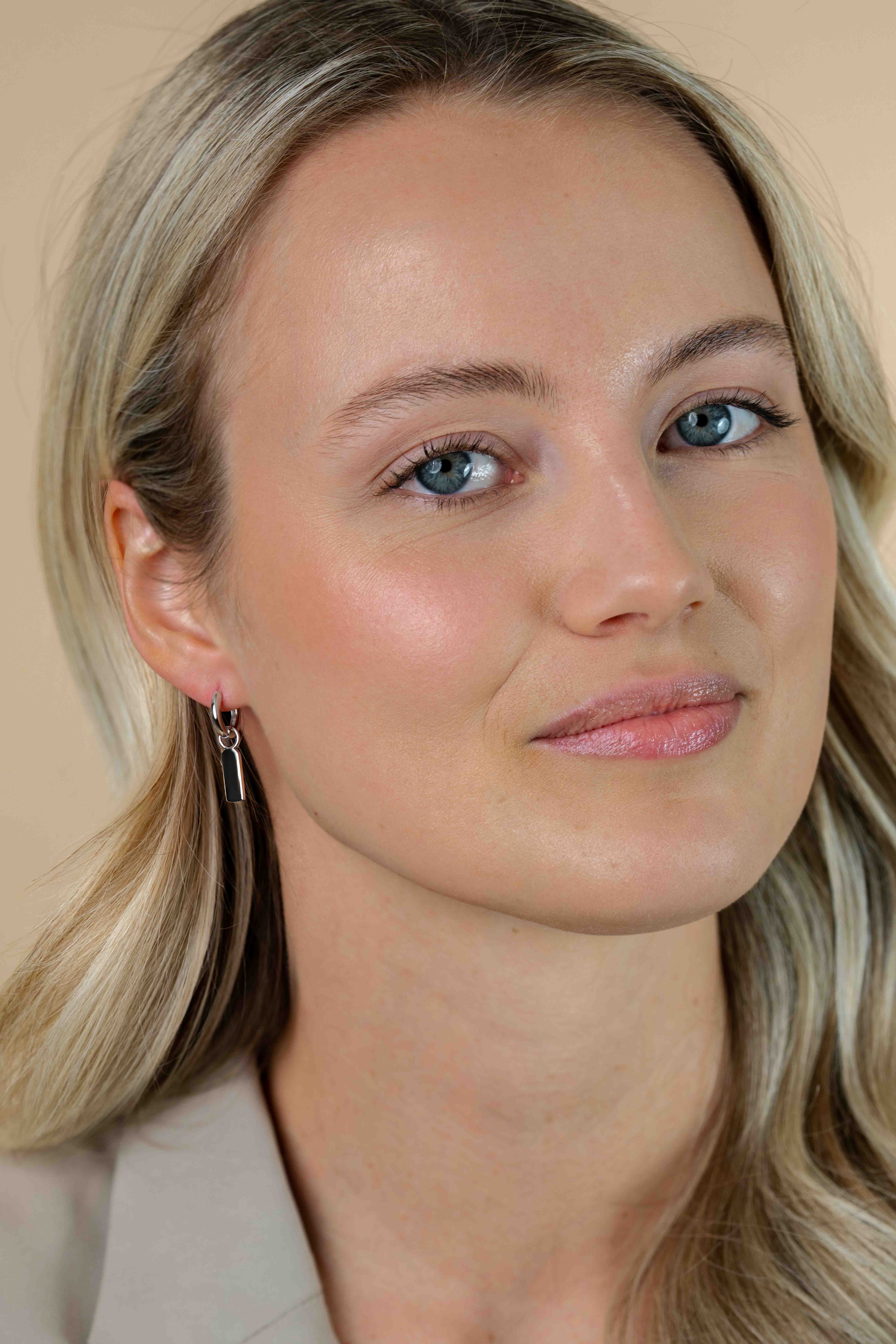 ZINZI zilveren oorbedels 13mm plaatje ZICH2344 (zonder oorringen)