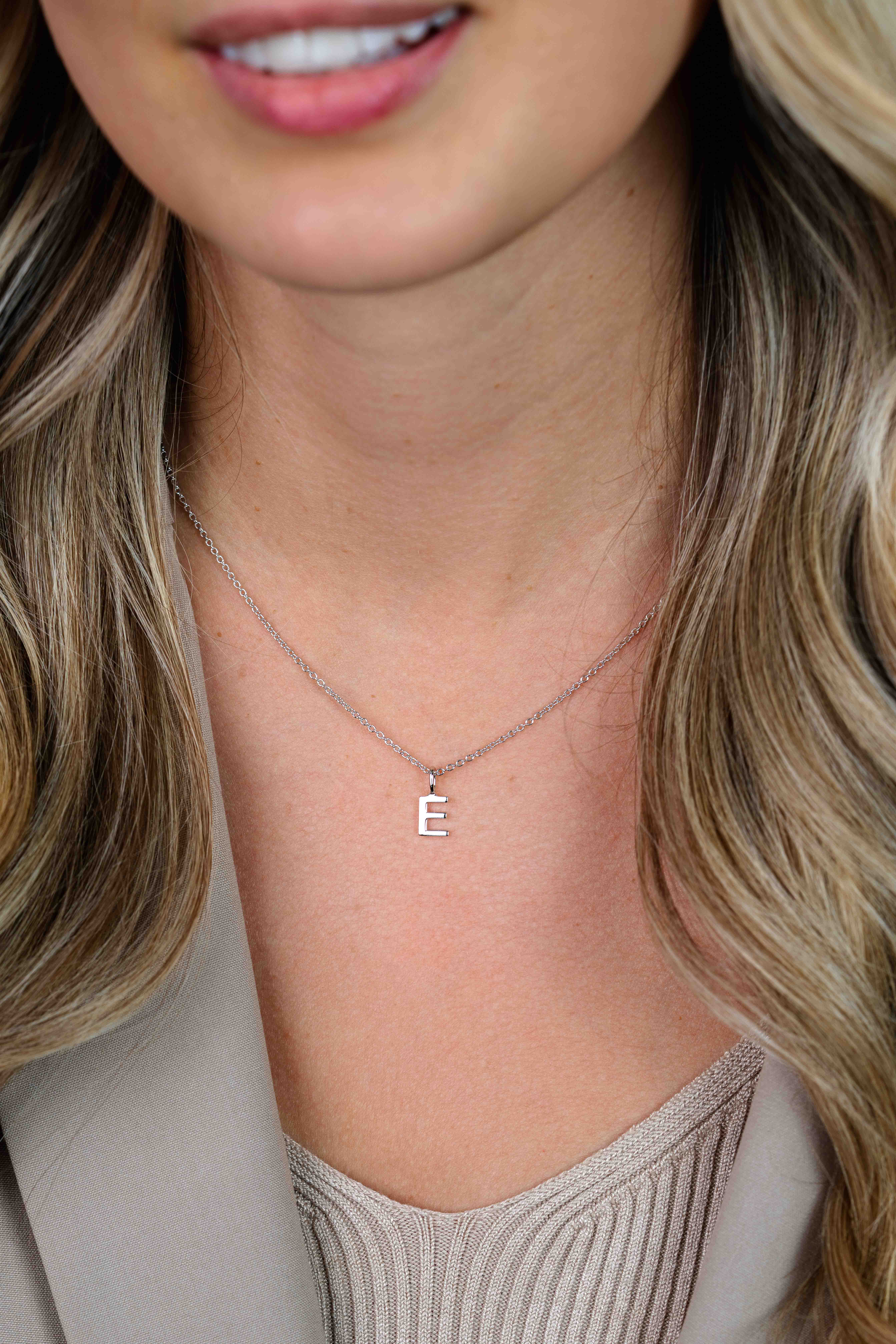 ZINZI zilveren letter hanger E ZIH2140E