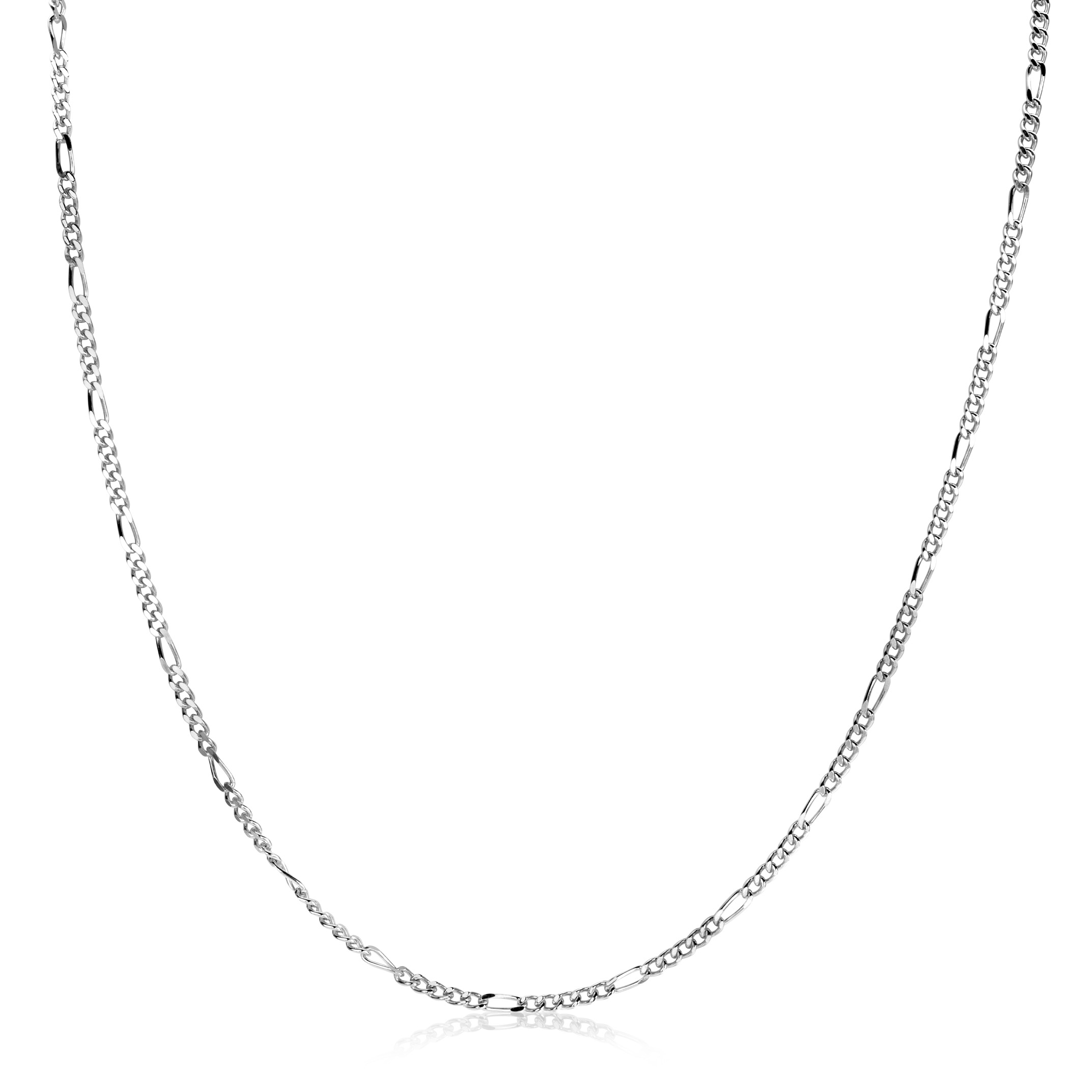 80cm ZINZI zilveren figaro ketting ZILC-F80