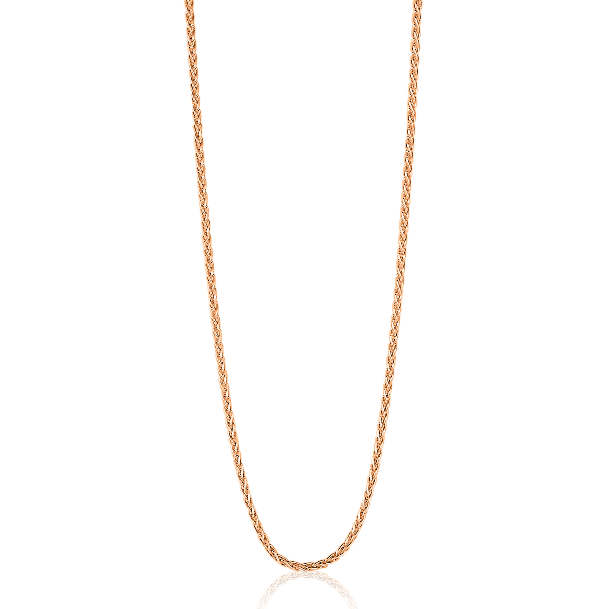60 cm ZINZI zilveren palmier ketting rosé verguld ZILC-P60R
