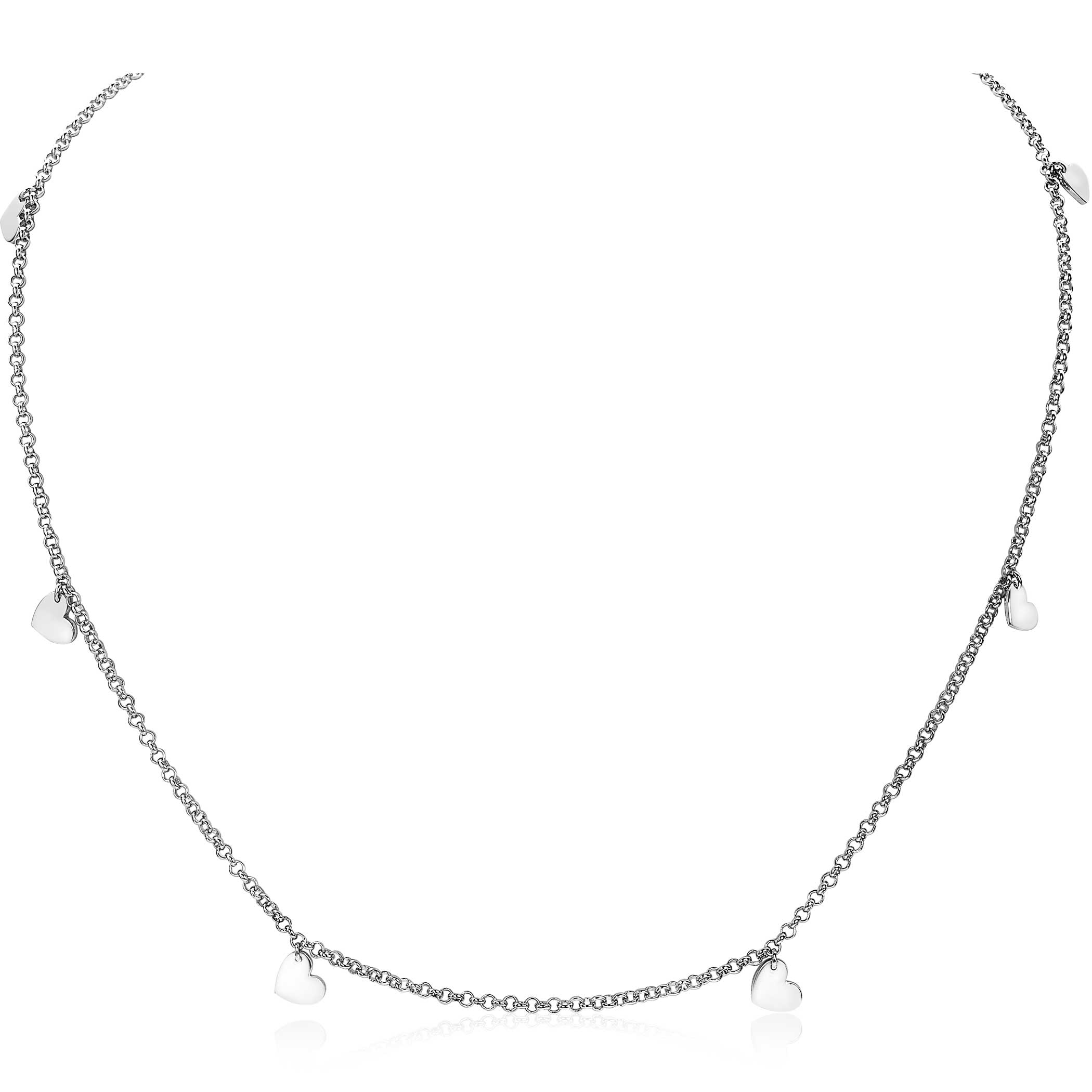 ZINZI zilveren fantasie ketting hart 40-45cm ZIC1677