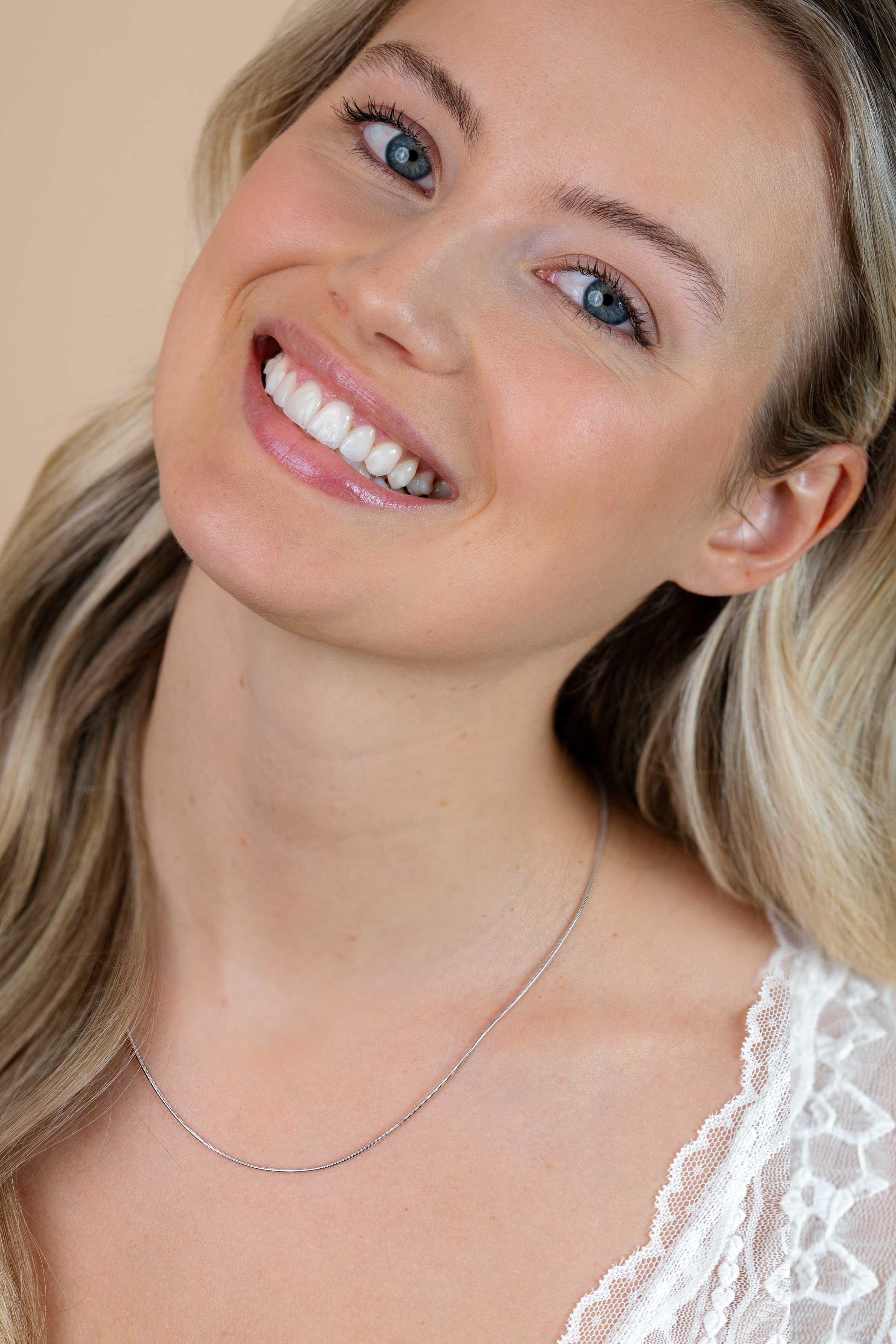 45cm Zinzi zilveren slangen collier 1mm breed ZISL45 