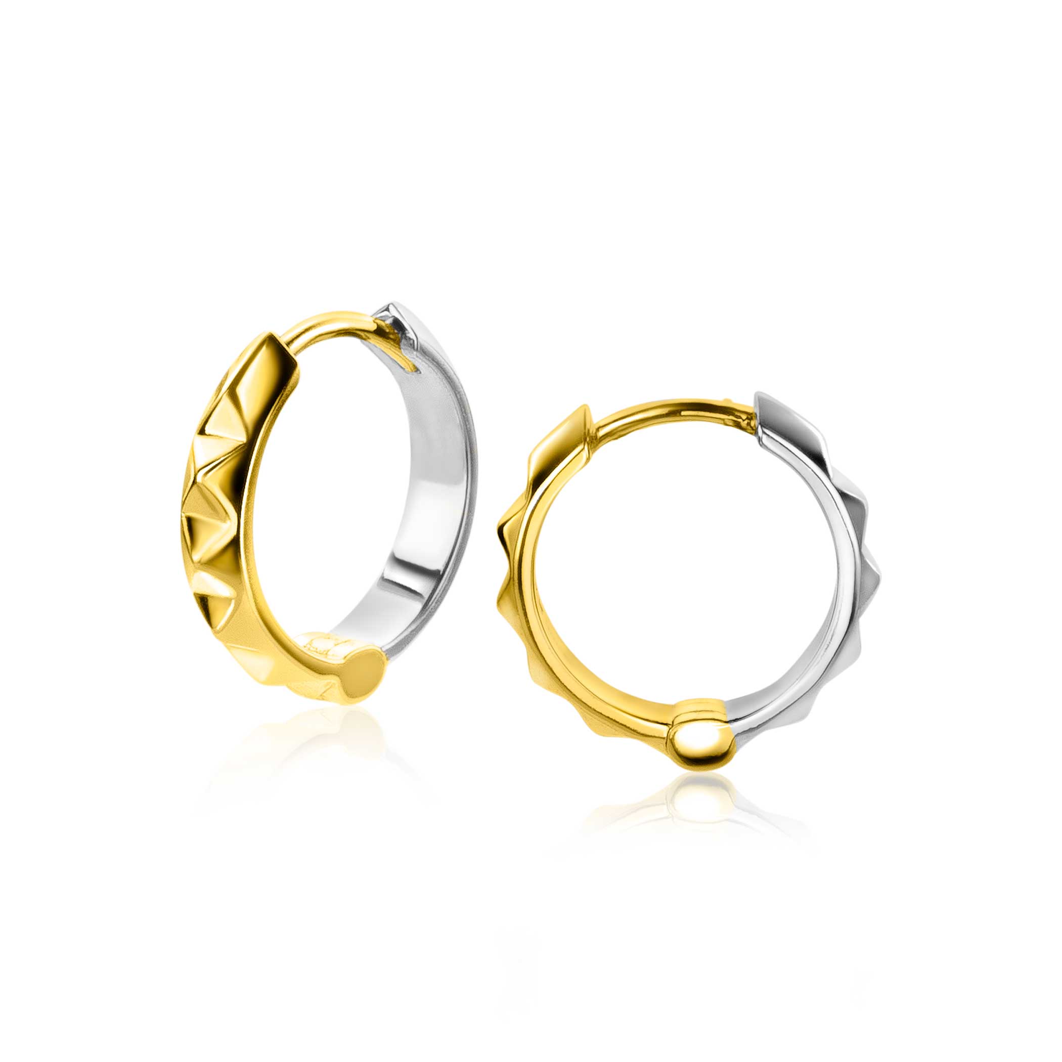 ZINZI zilveren studs oorringen extra 14K geel verguld bicolor 15mm ZIO2167CRG