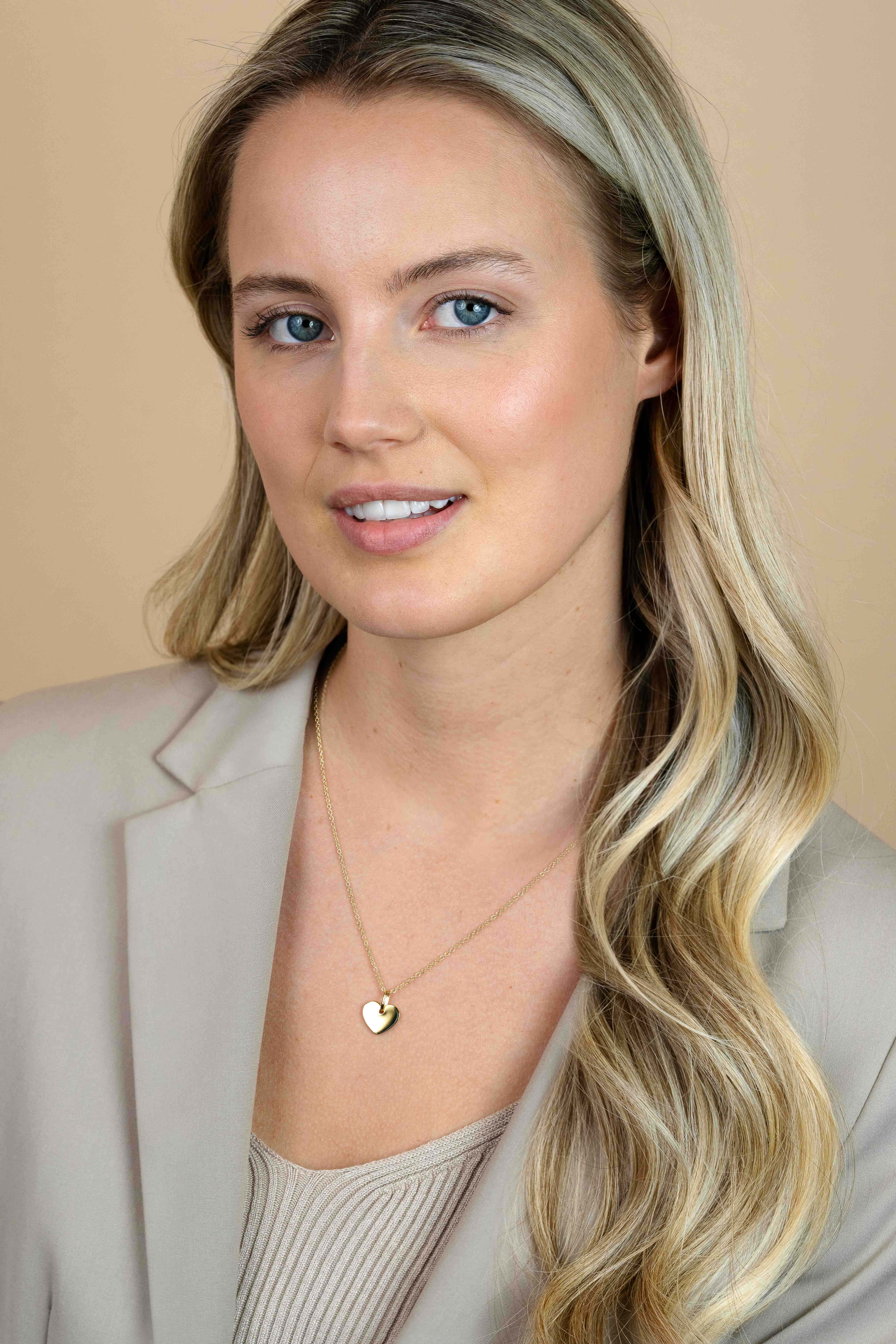 12mm ZINZI gold plated zilveren hanger glad hart voor gravure ZIH2346G12 (zonder collier)