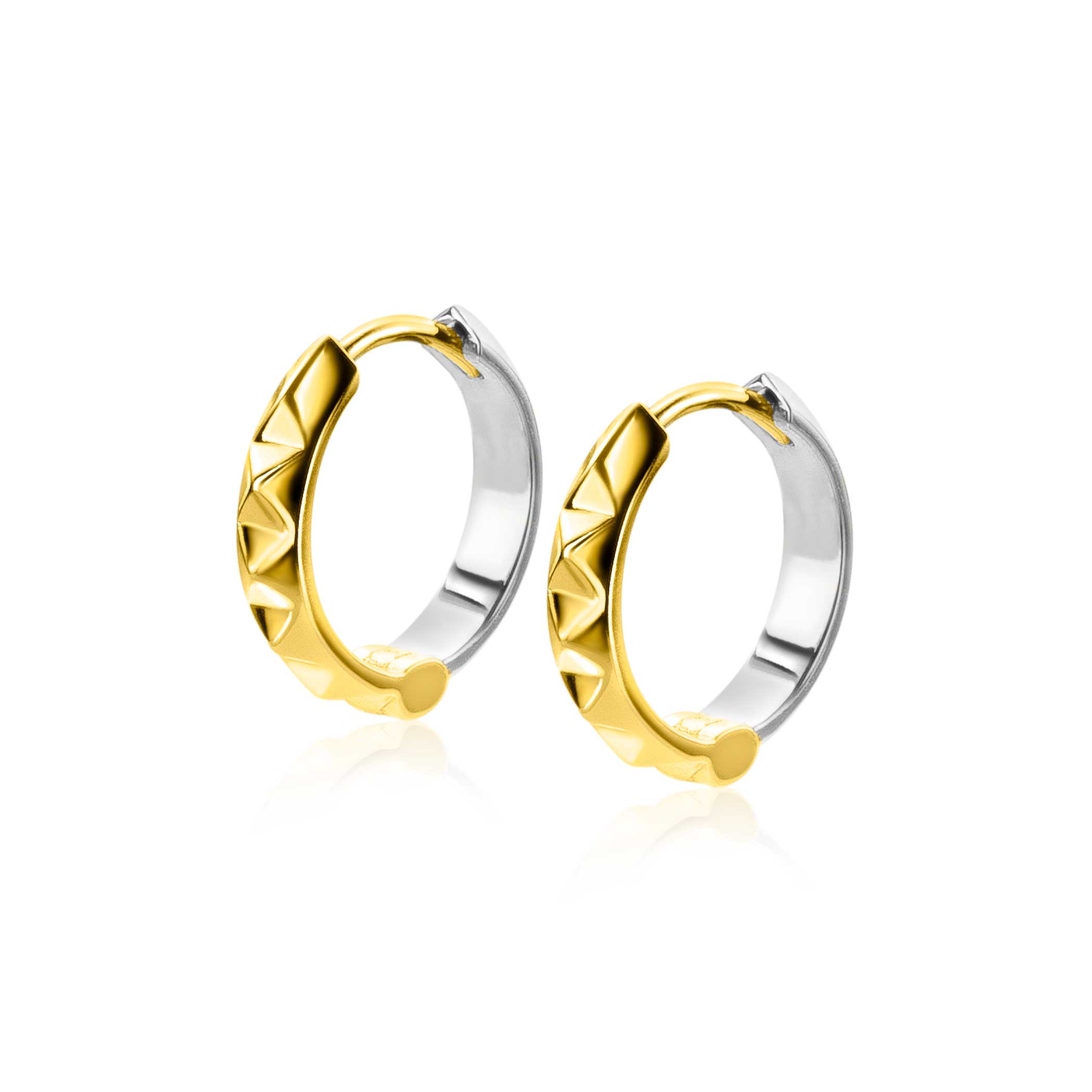 ZINZI zilveren studs oorringen extra 14K geel verguld bicolor 15mm ZIO2167CRG