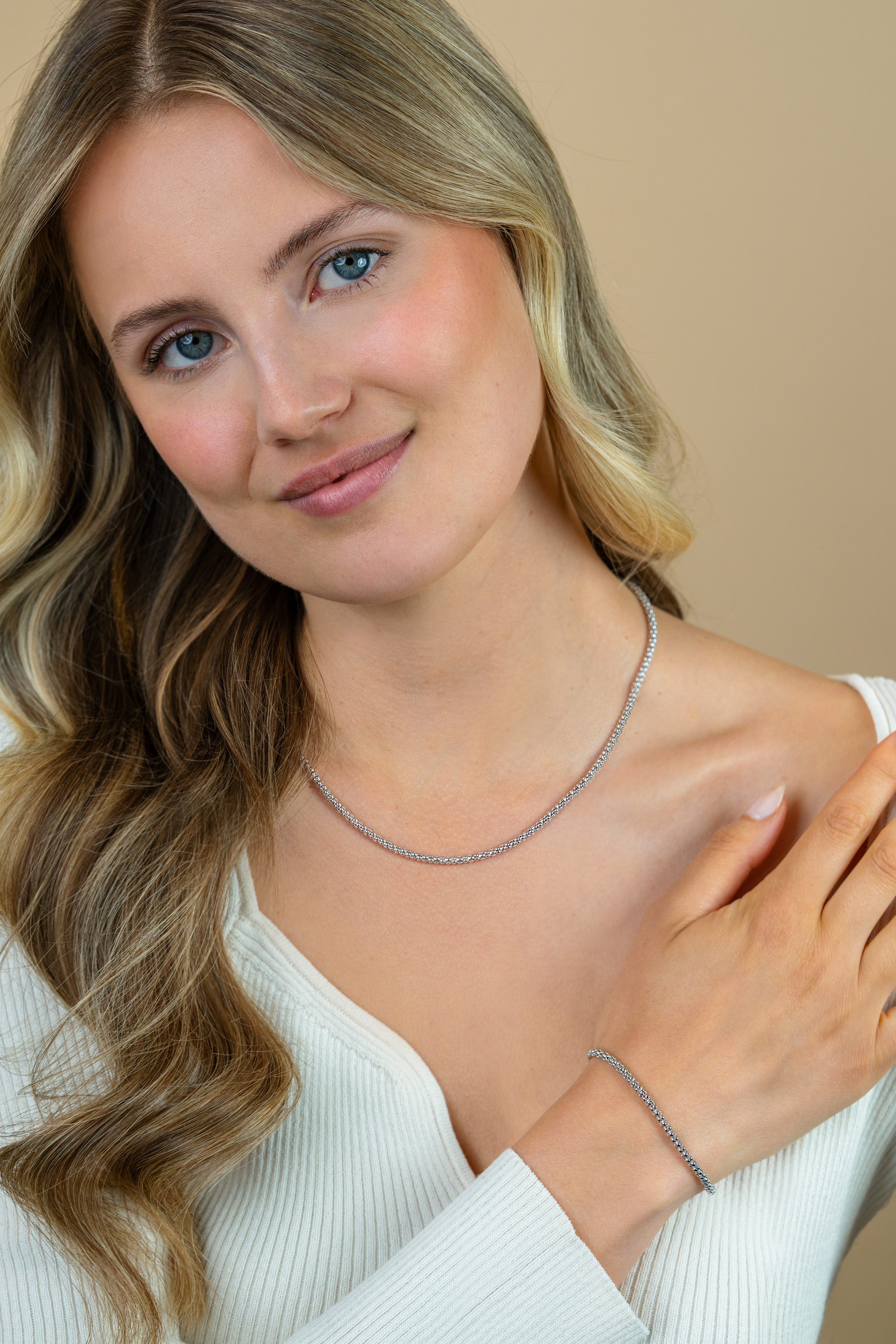 Zinzi zilveren schakelcollier 45cm ZIC1288