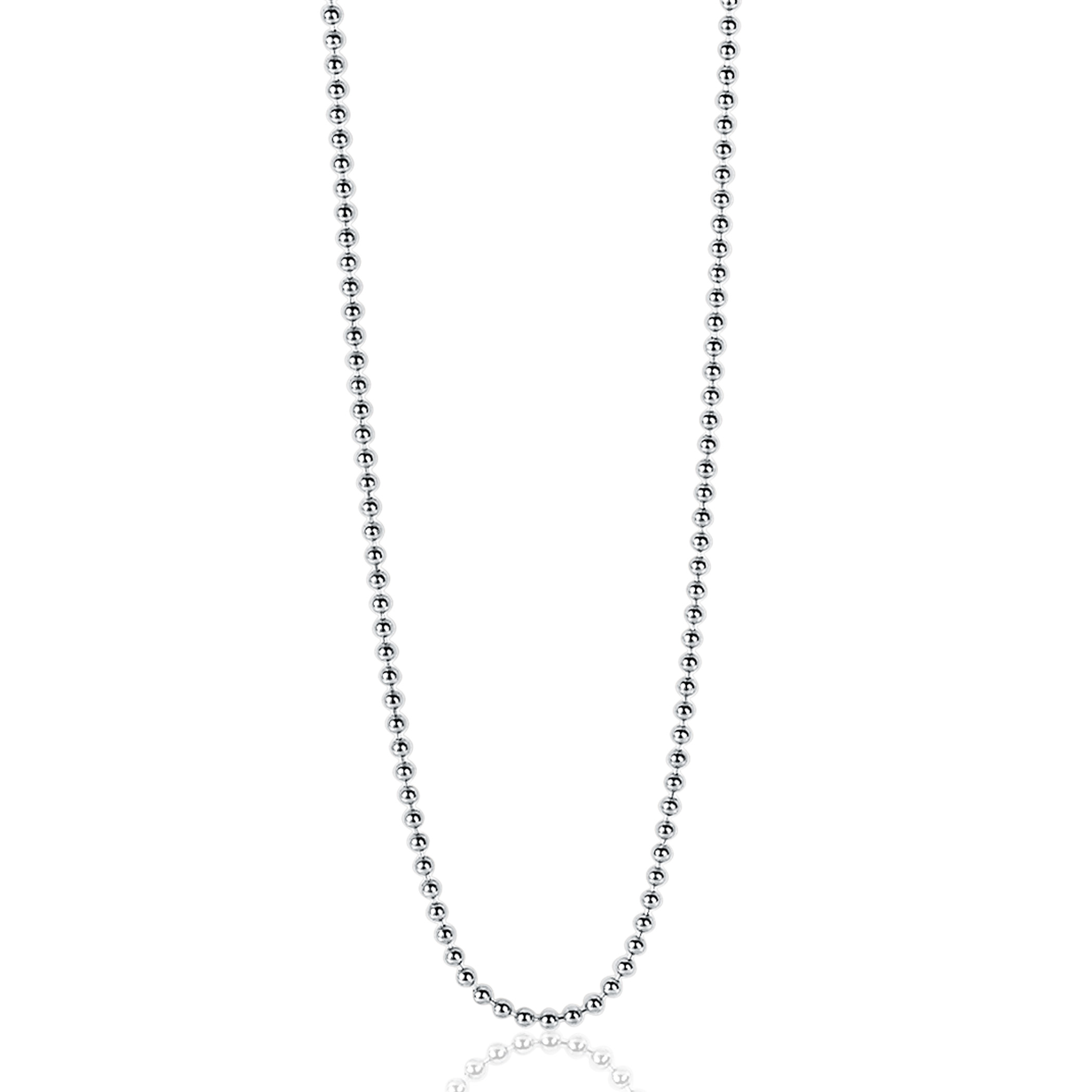 70cm ZINZI zilveren bolletjes ketting, 0,9mm breed. ZILC-B70