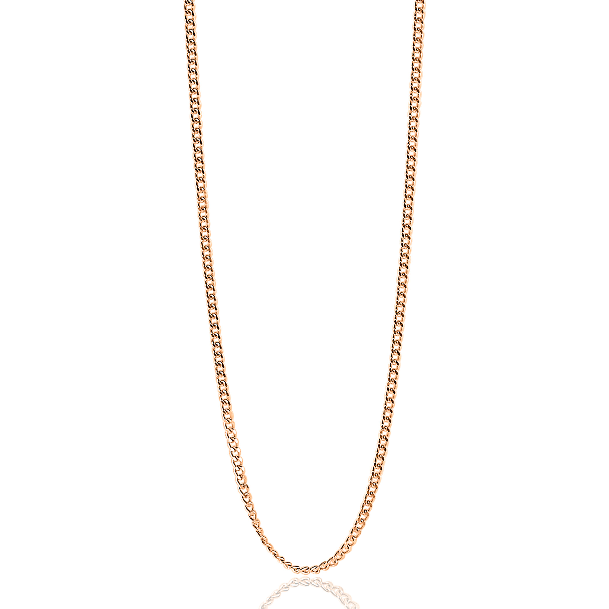 60cm ZINZI zilveren gourmet ketting rosé verguld ZILC-G60R