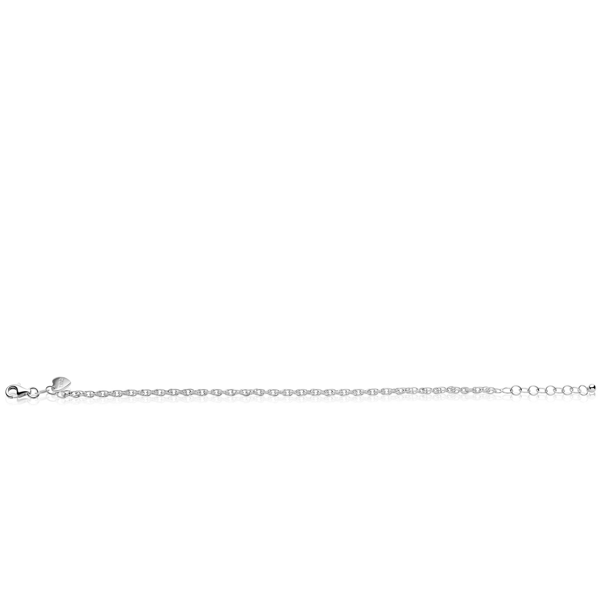 ZINZI zilveren massieve platte koord armband (2,6mm breed) 18-20cm ZIA2844