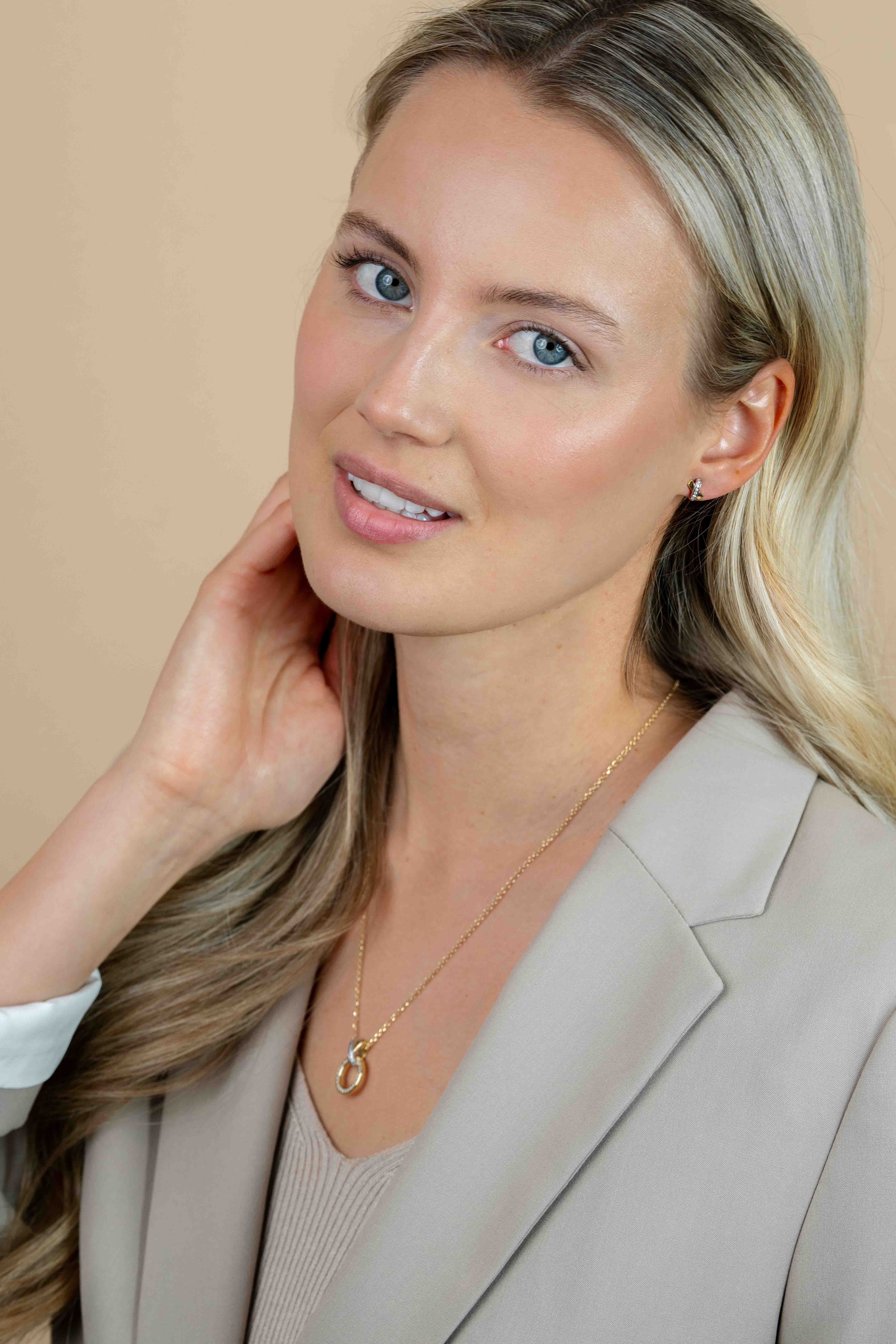 ZINZI gold plated zilveren ketting 42–45cm met X-vorm en luxe open rondje  ZIC1816Y