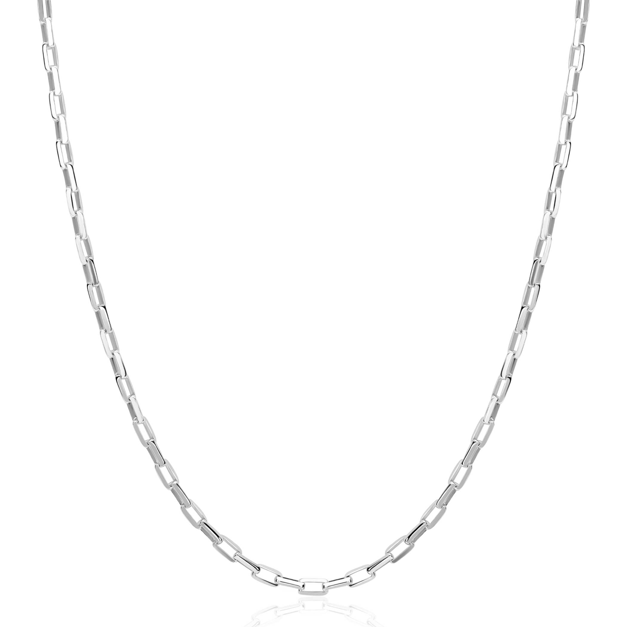 ZINZI zilveren paperclip schakel ketting (2,2mm breed) 42-45cm ZIC2845