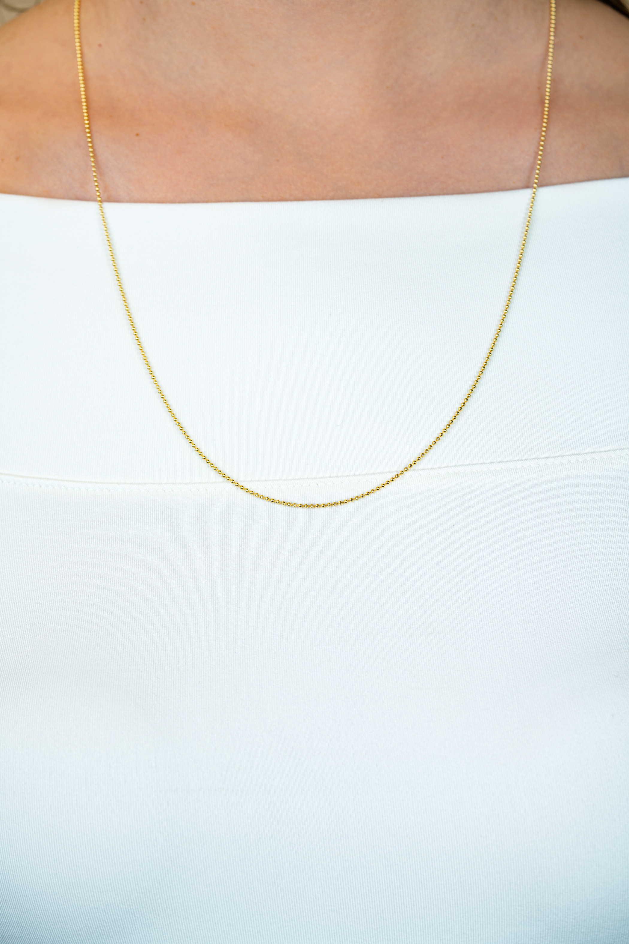 45cm ZINZI zilveren bolletjes ketting geel verguld ZILC-B45G