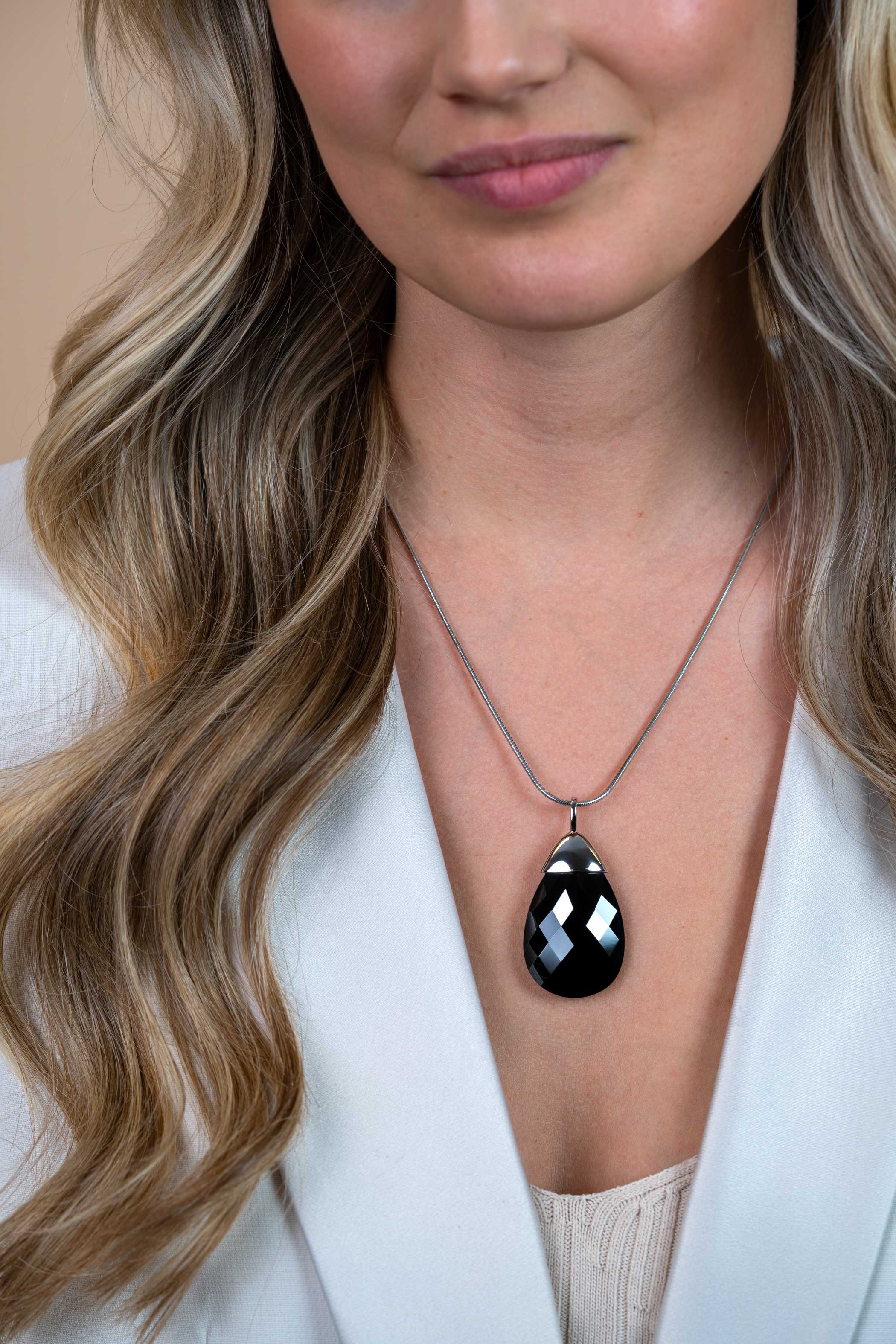 Zinzi zilveren hanger zwart ZIH555Z