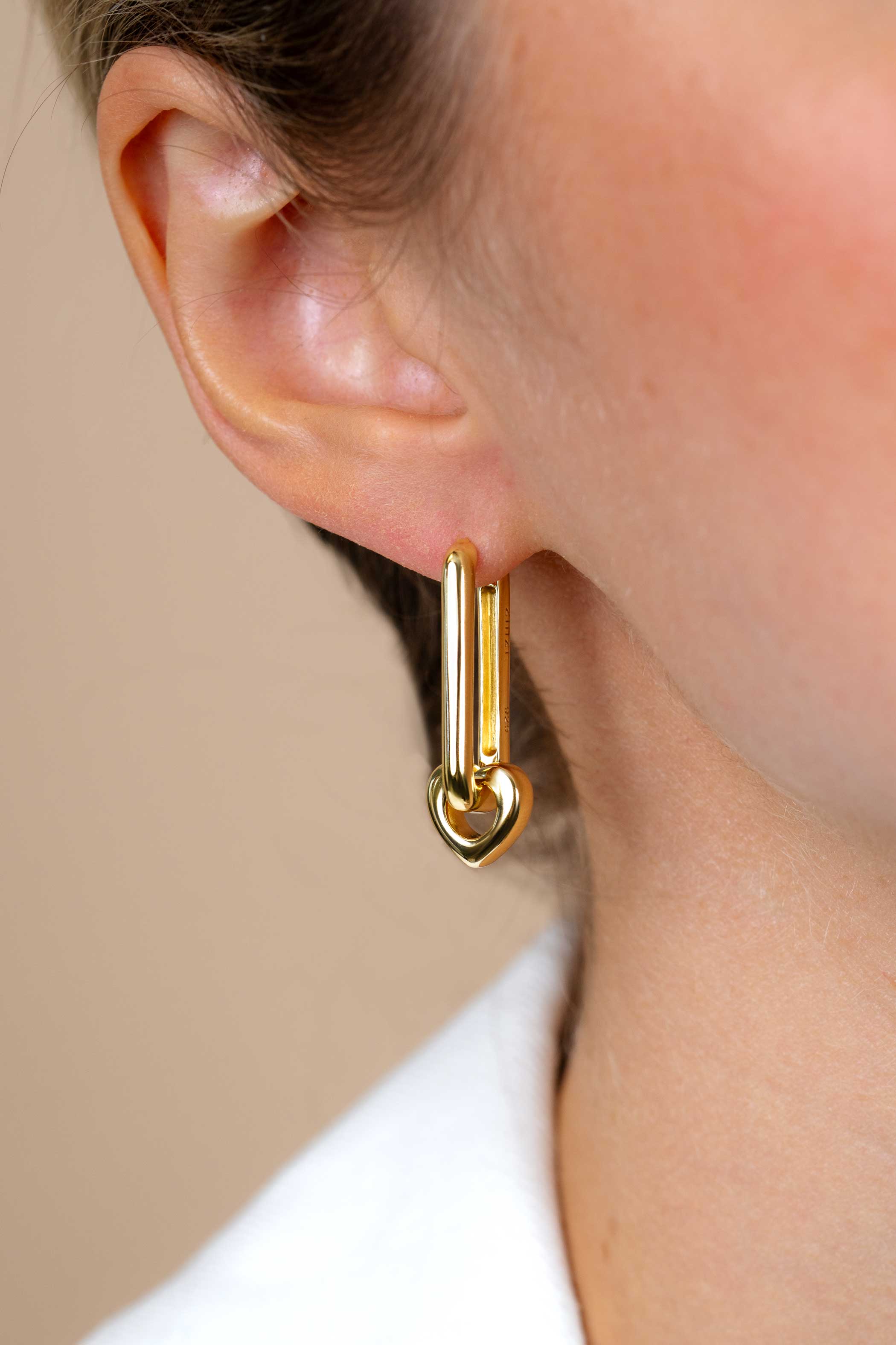ZINZI zilveren luxe oorringen 14K geel verguld 24x3mm ovale vorm ZIO2223G
