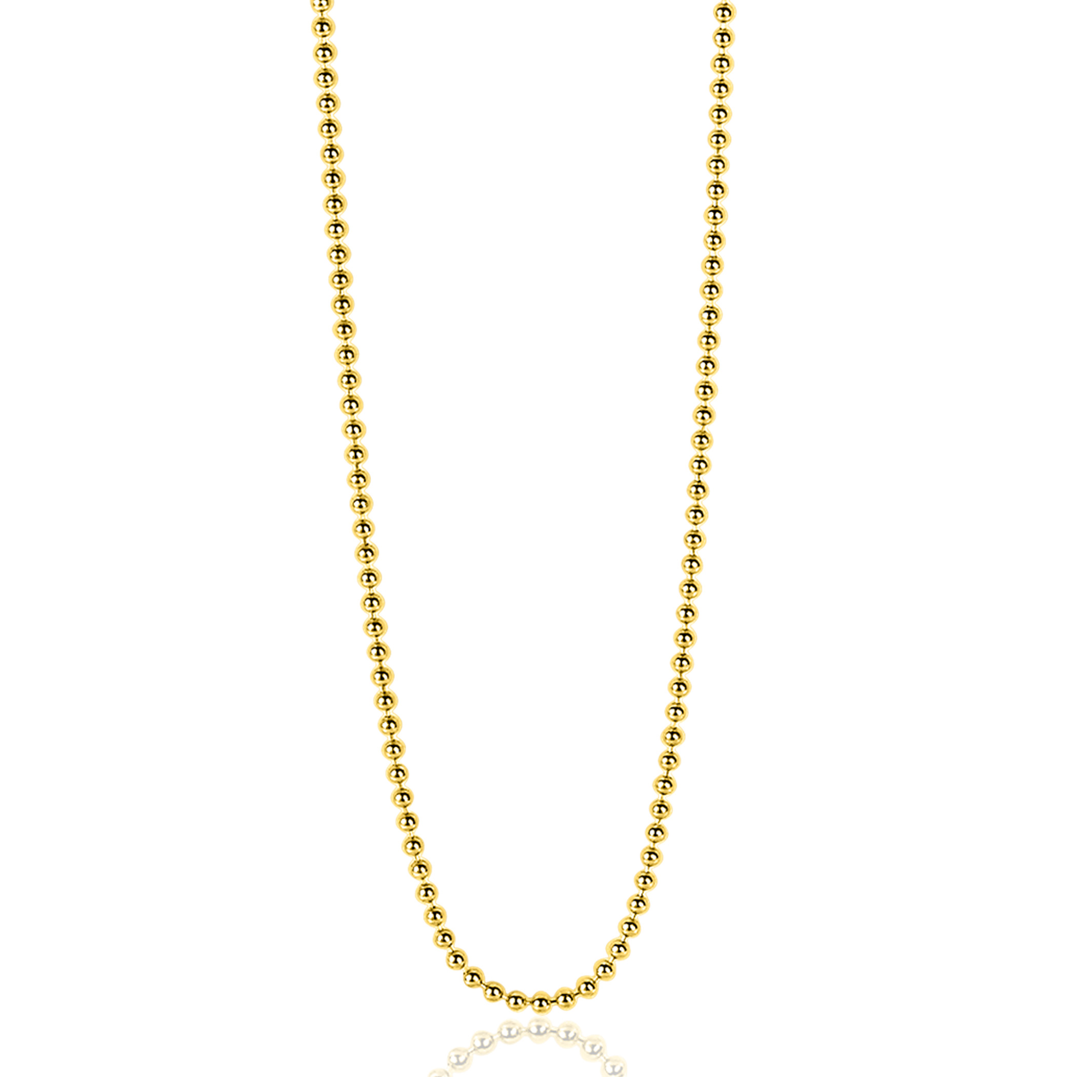 70cm ZINZI zilveren bolletjes ketting gold plated. 0,9mm breed ZILC-B70G