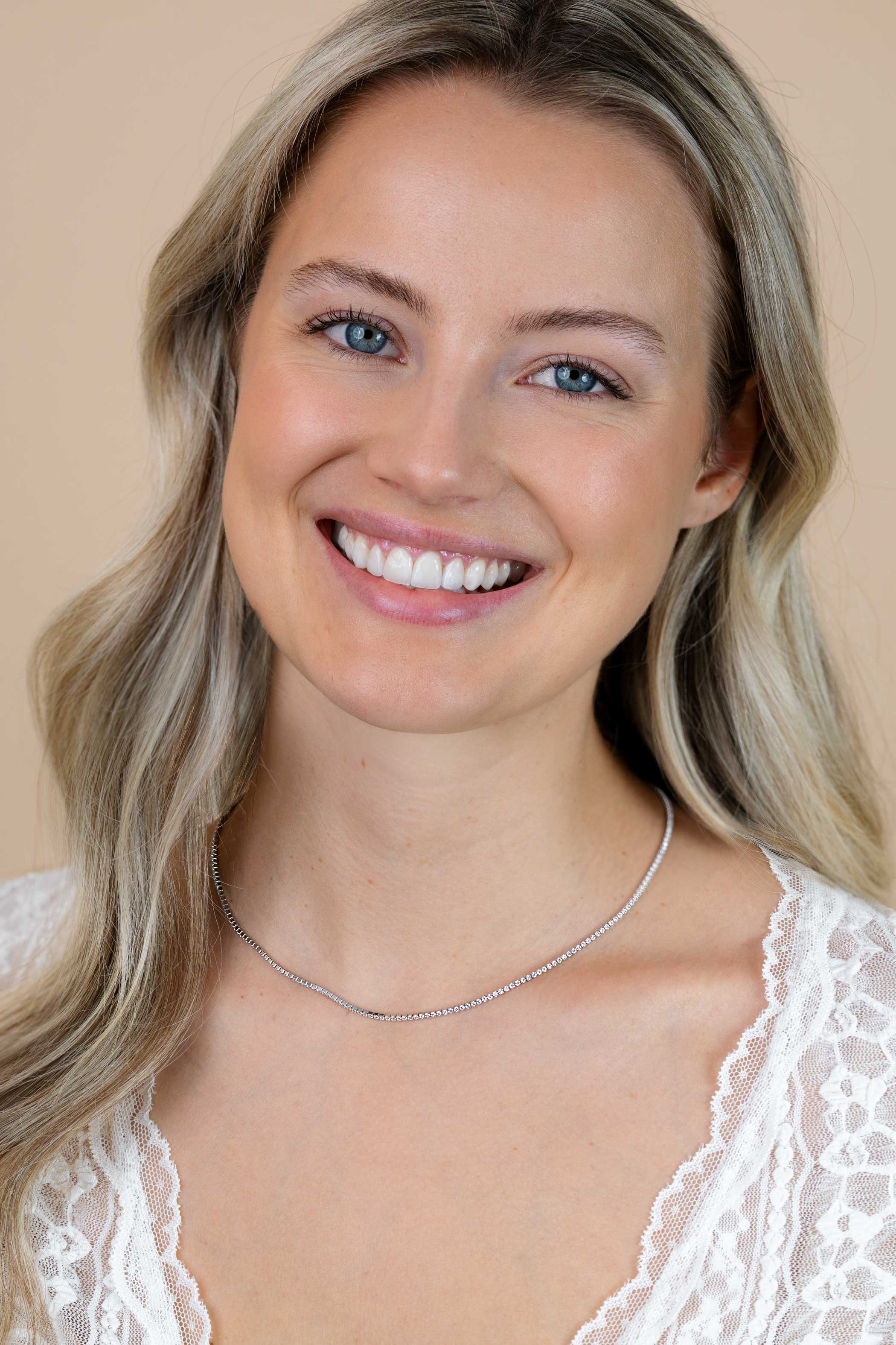 ZINZI zilveren tennis collier 45cm met rijzetting witte zirconia's 1,7mm breed ZIC2794