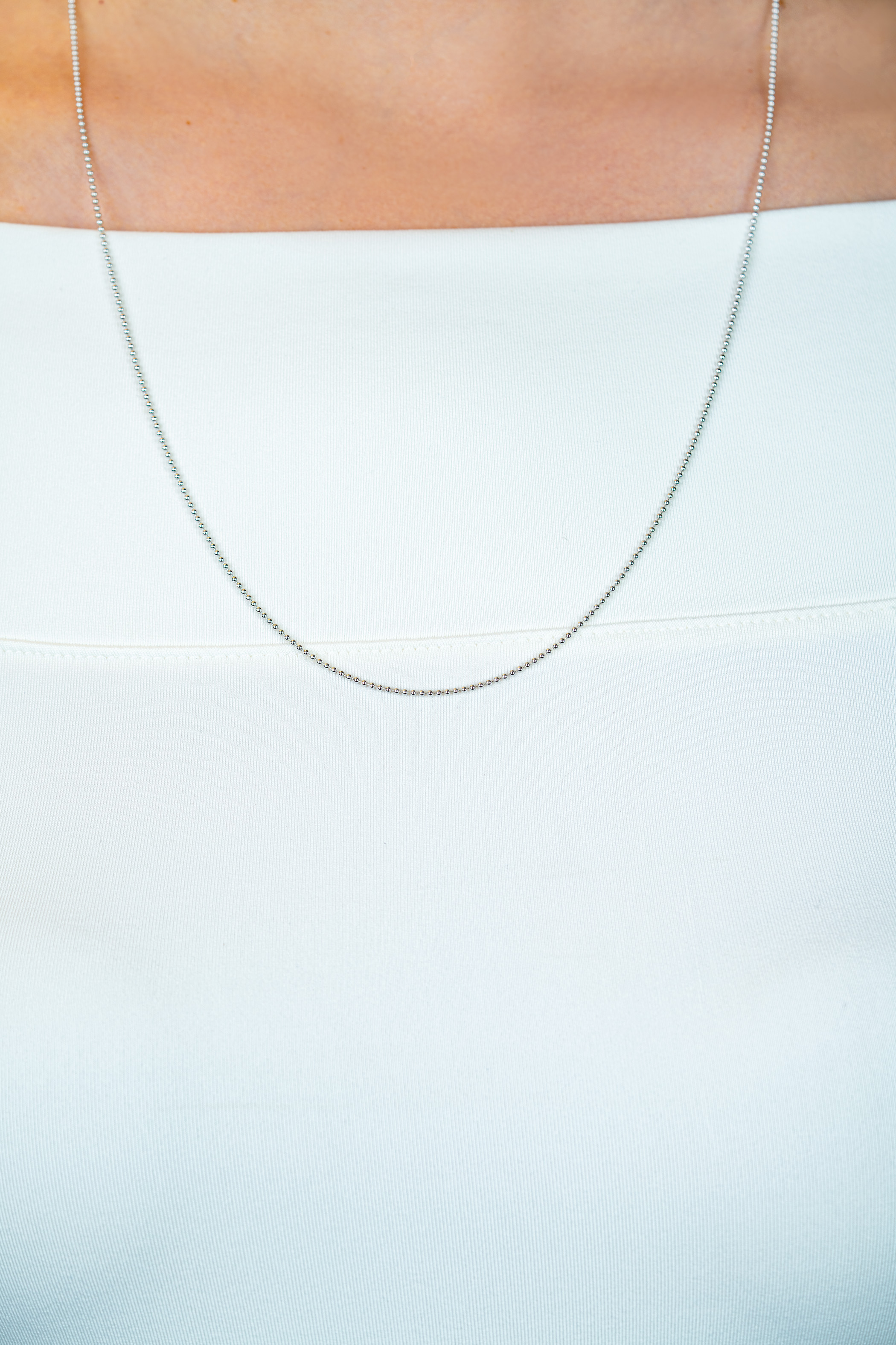 90cm ZINZI zilveren bolletjes ketting. 0,9mm breed ZILC-B90