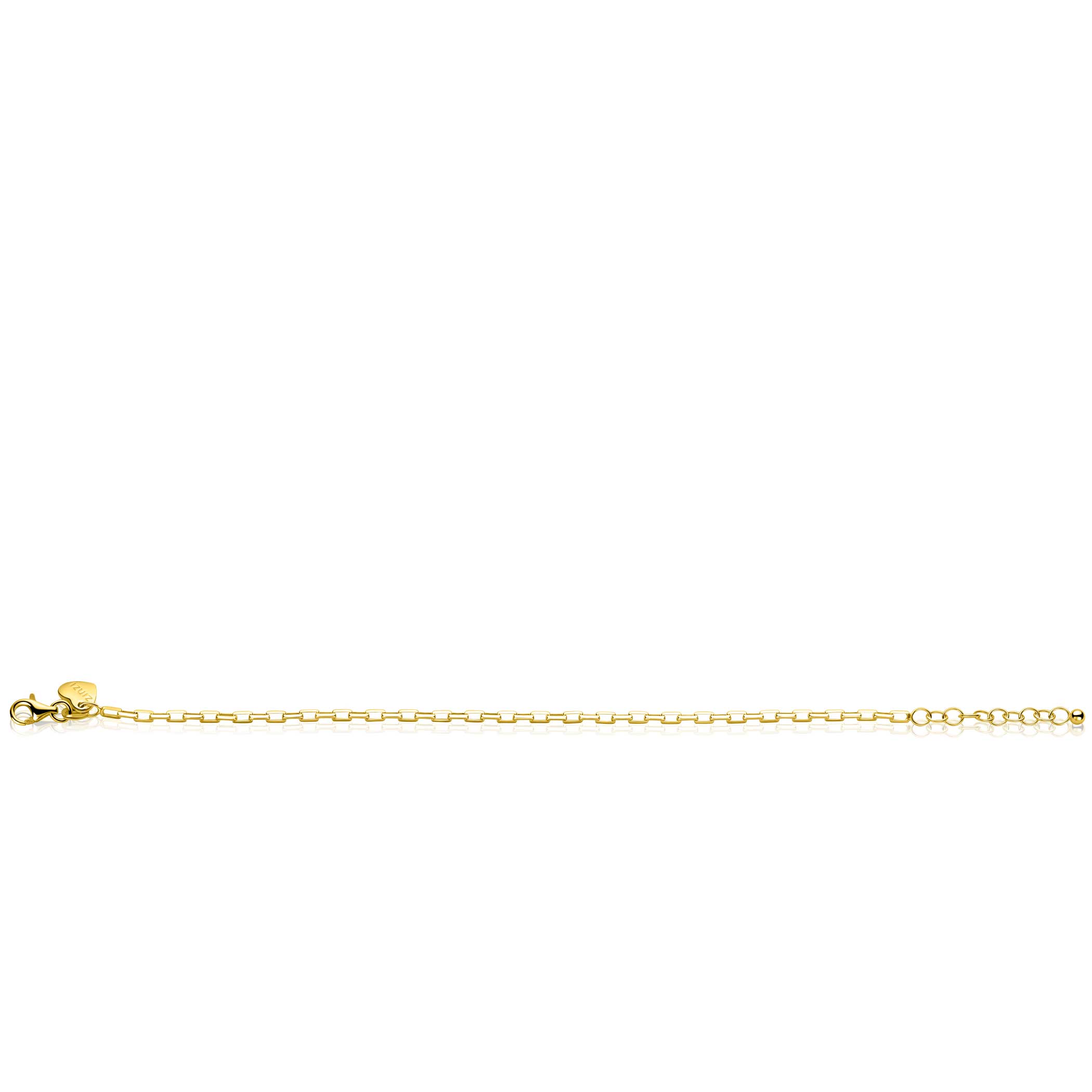ZINZI gold plated zilveren paperclip schakel armband (2,2mm breed) 18-20cm ZIA2845G