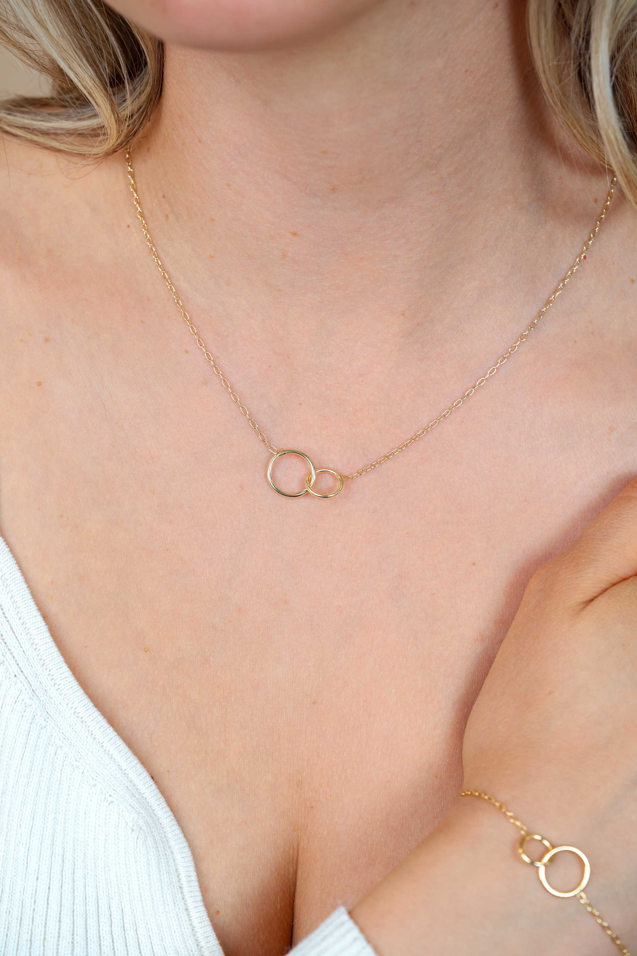 ZINZI gold plated zilveren paperclip schakel ketting met ronde vormen 42-45cm ZIC2275G