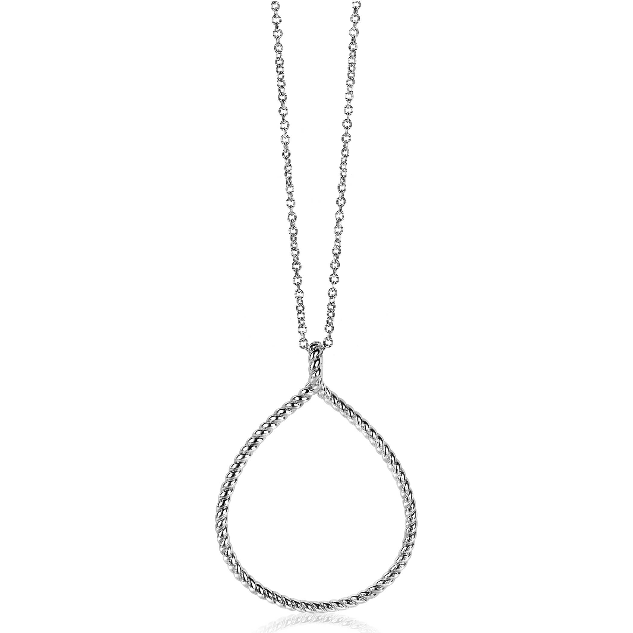 ZINZI zilveren hanger met grote druppelvorm 40mm gedraaid ZIH2046 (zonder collier)