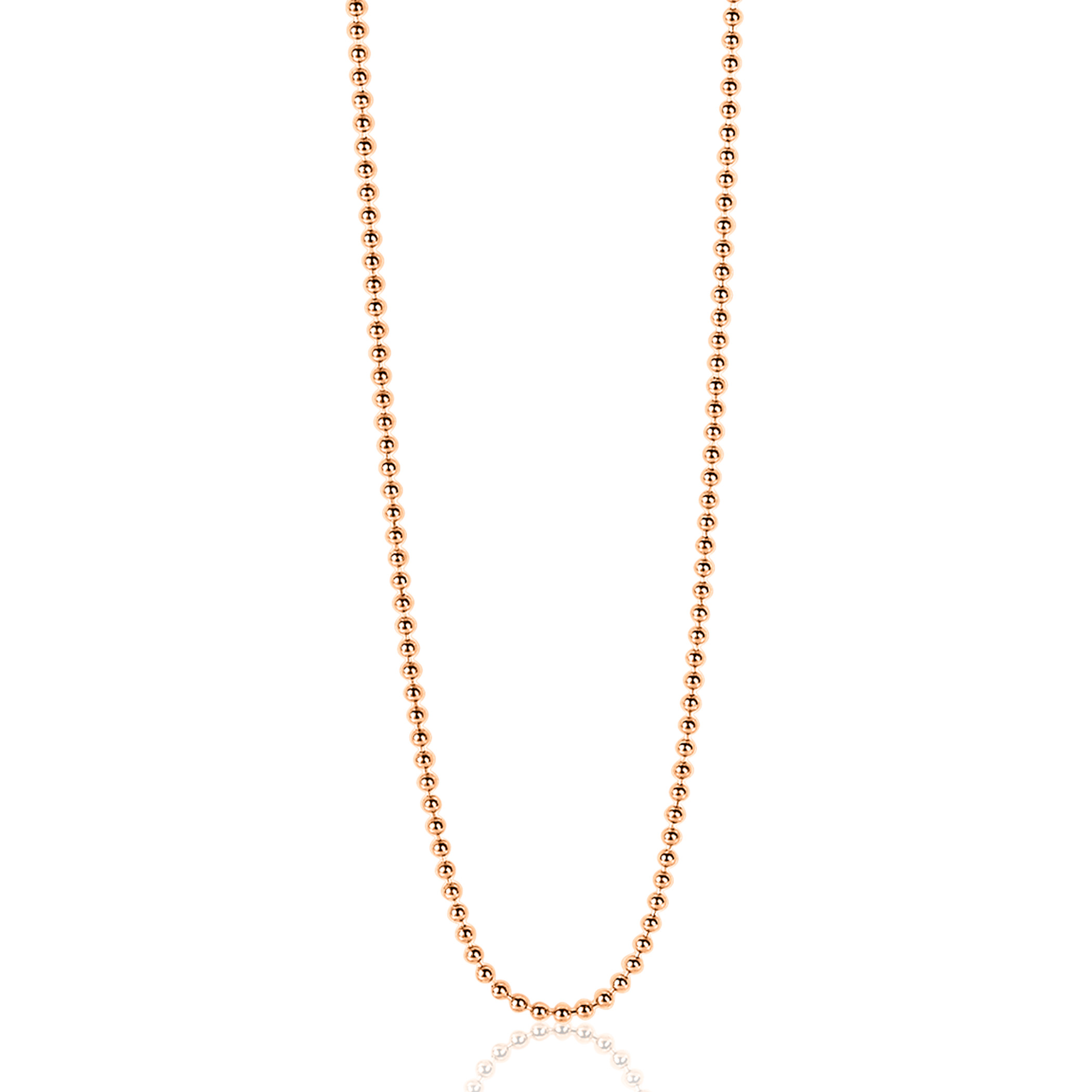 90cm ZINZI zilveren bolletjes ketting rosé verguld ZILC-B90R