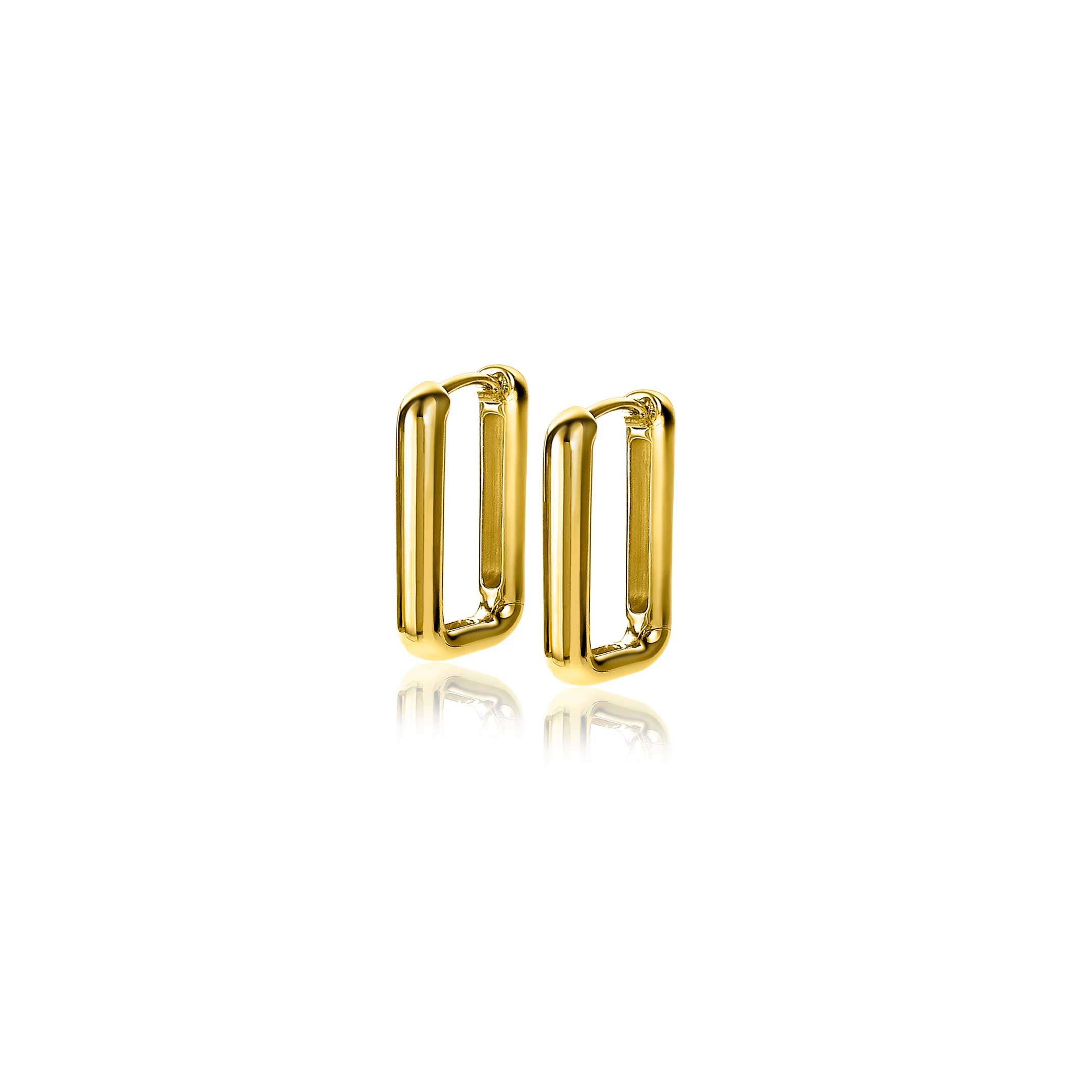 ZINZI zilveren luxe oorringen 14K geel verguld 15x2mm ovale vorm ZIO2221G