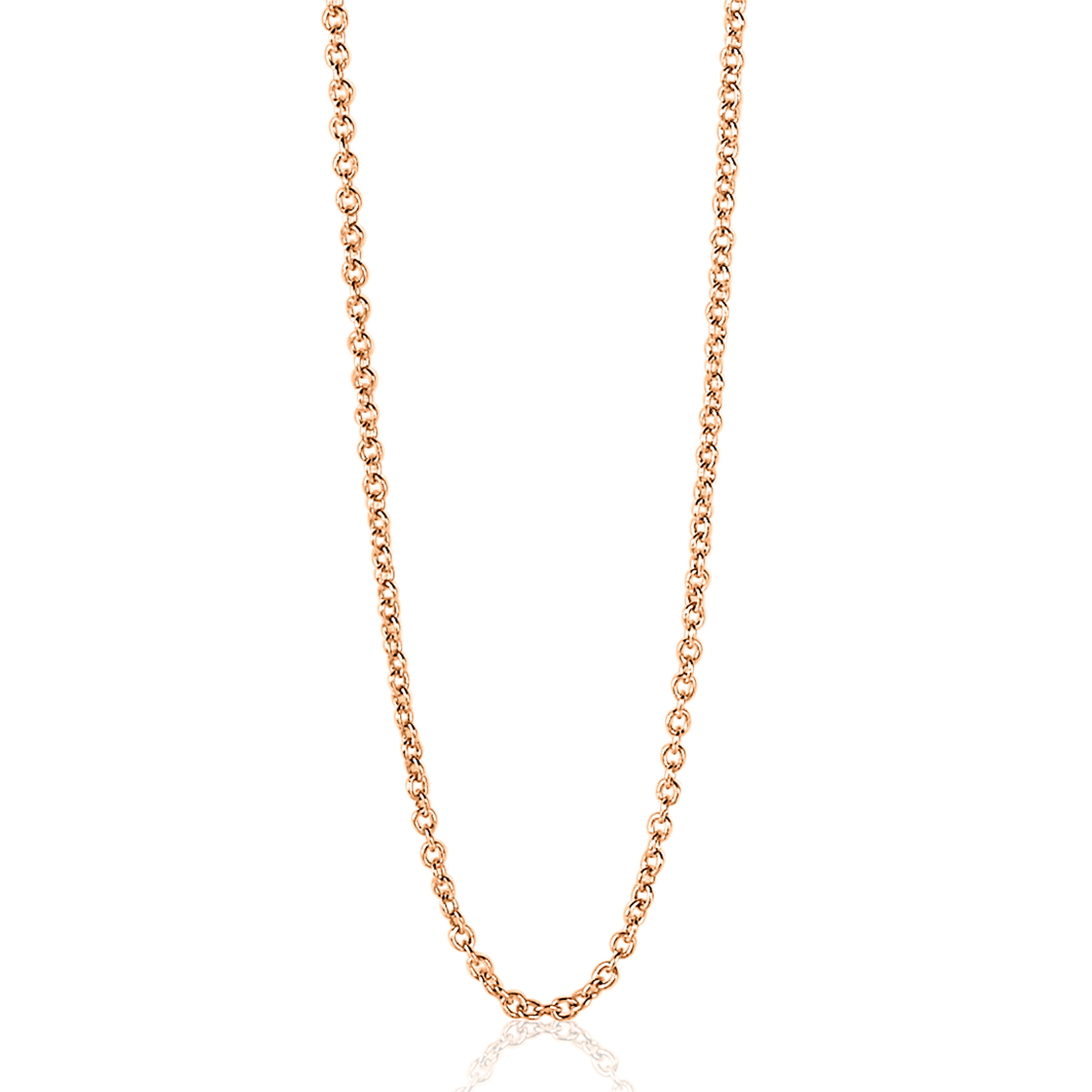 60cm ZINZI zilveren anker ketting rosé verguld ZILC-A60R