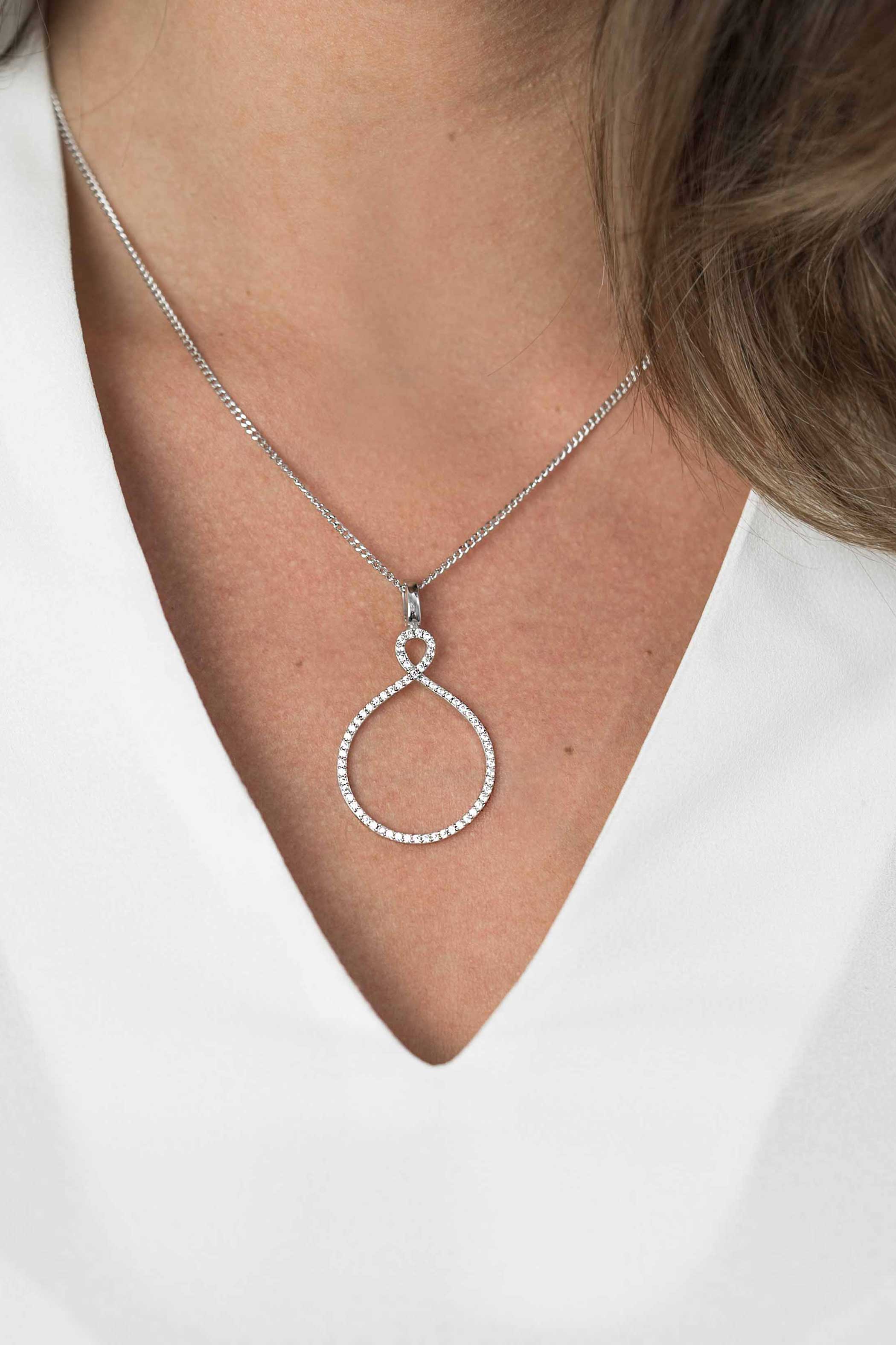 ZINZI zilveren luxe hanger infinity wit ZIH1893 (zonder collier)