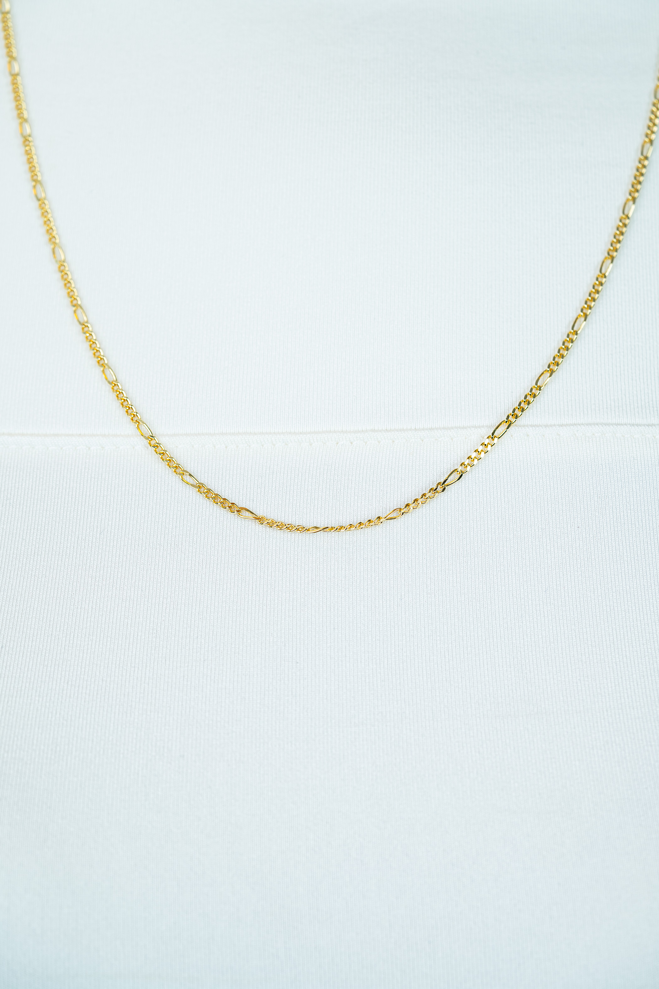 90cm ZINZI gold plated zilveren figaro ketting ZILC-F90G