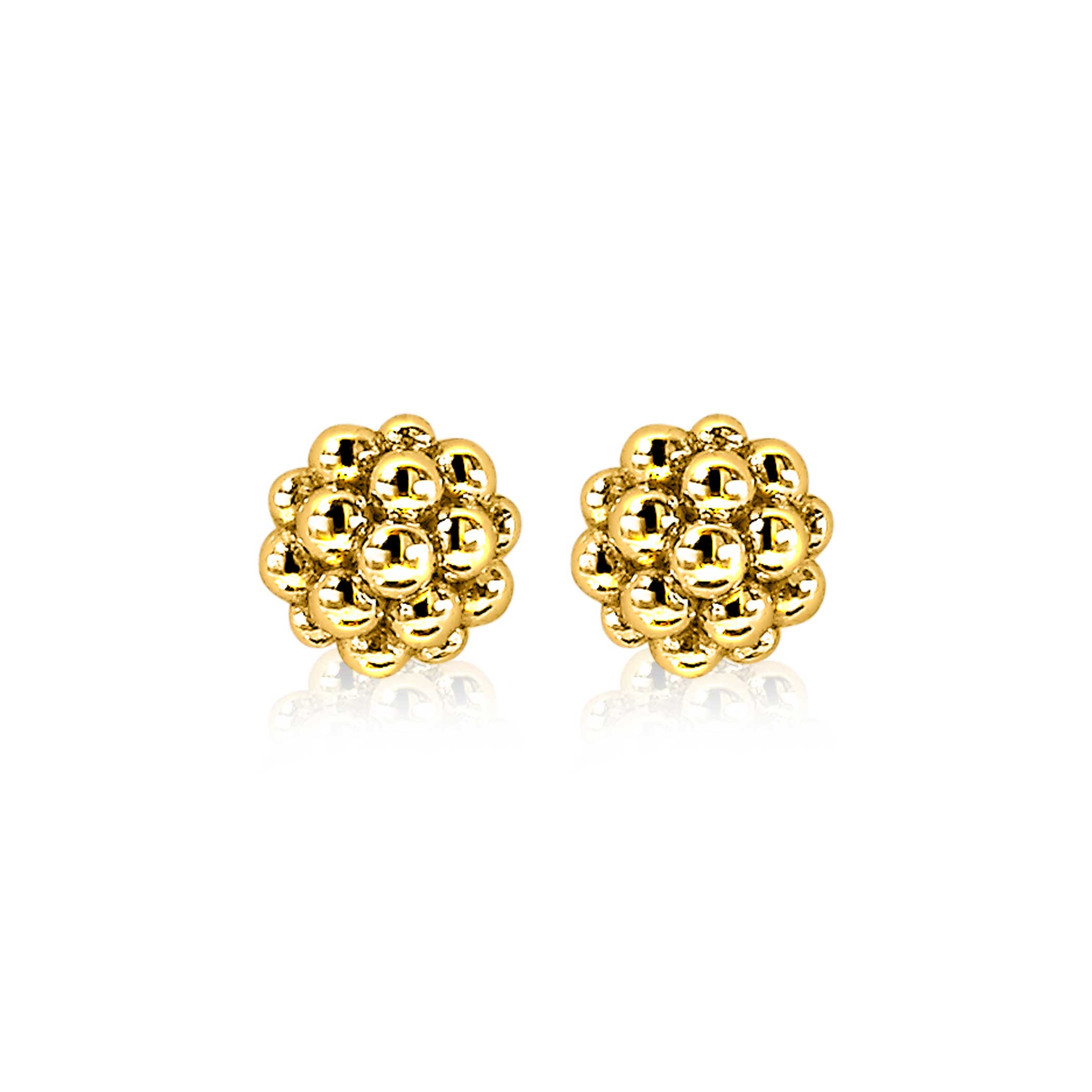 ZINZI zilveren ronde oorknoppen geelverguld 6mm bolletjes ZIO1968G